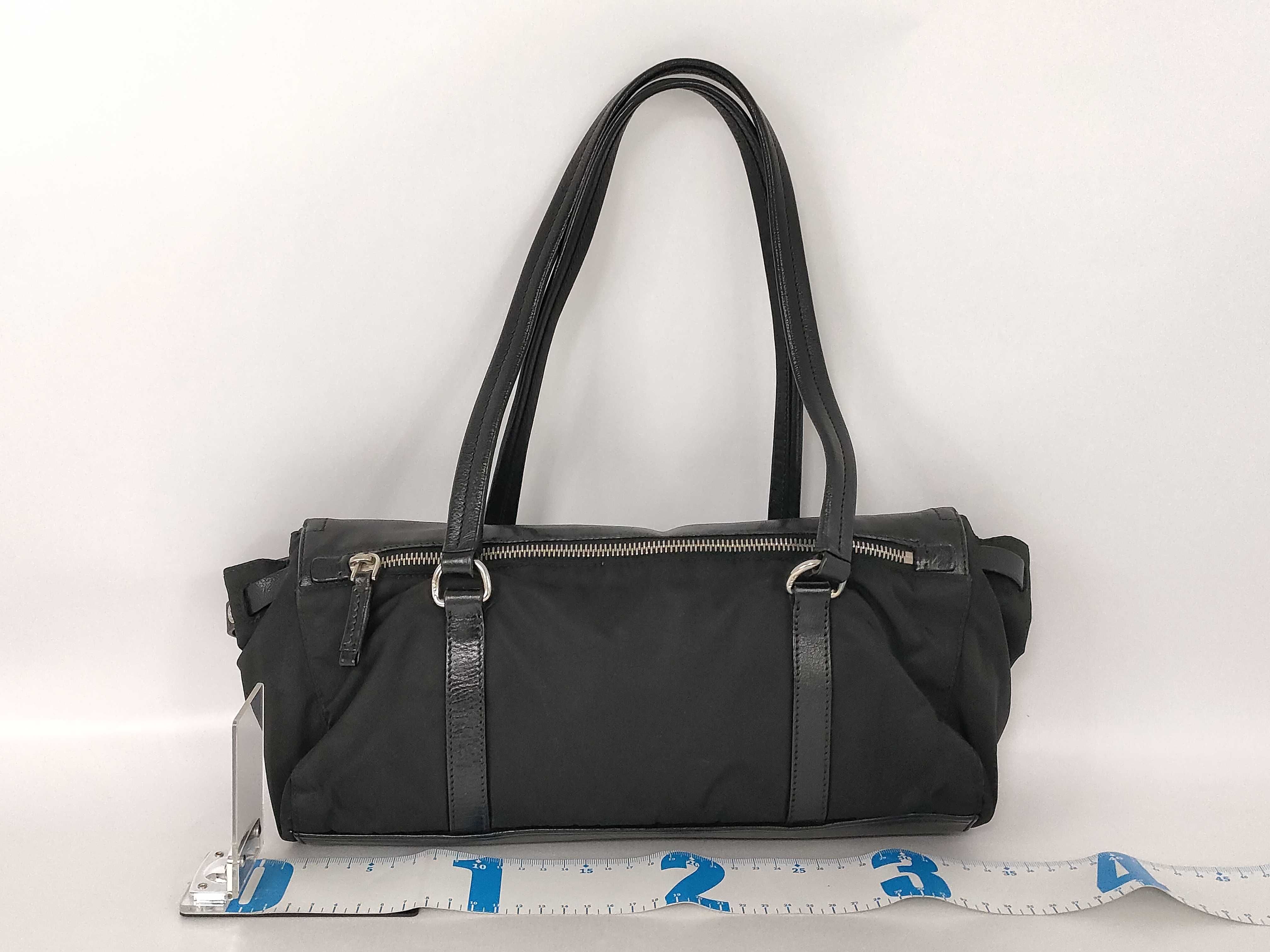 Nylon Prada Tote Bag with Triangle Logo, Black, with Bag, Handbag — view 2