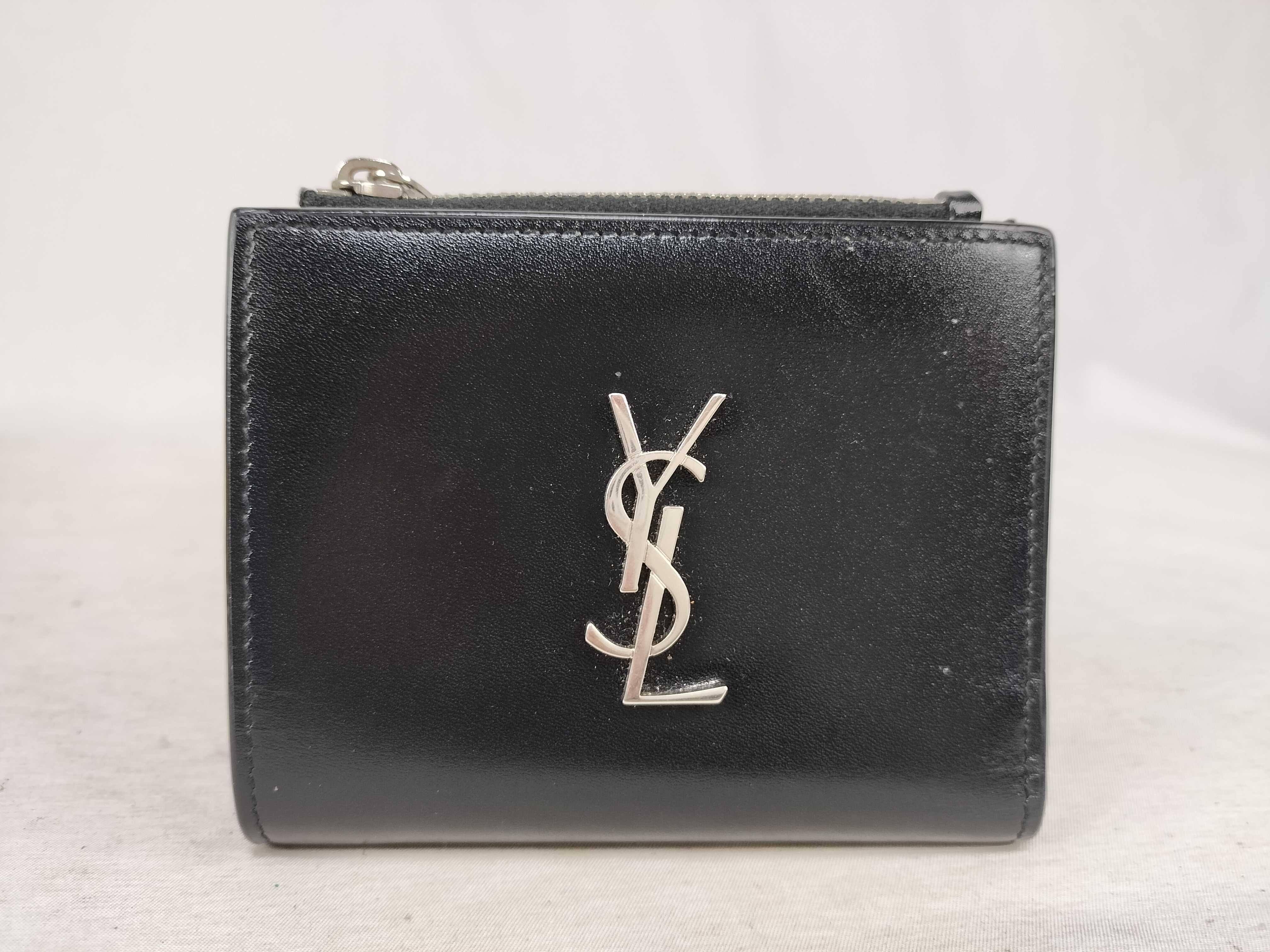 Wallet, Cowhide Leather, Black, Bi-fold, YBI575726
