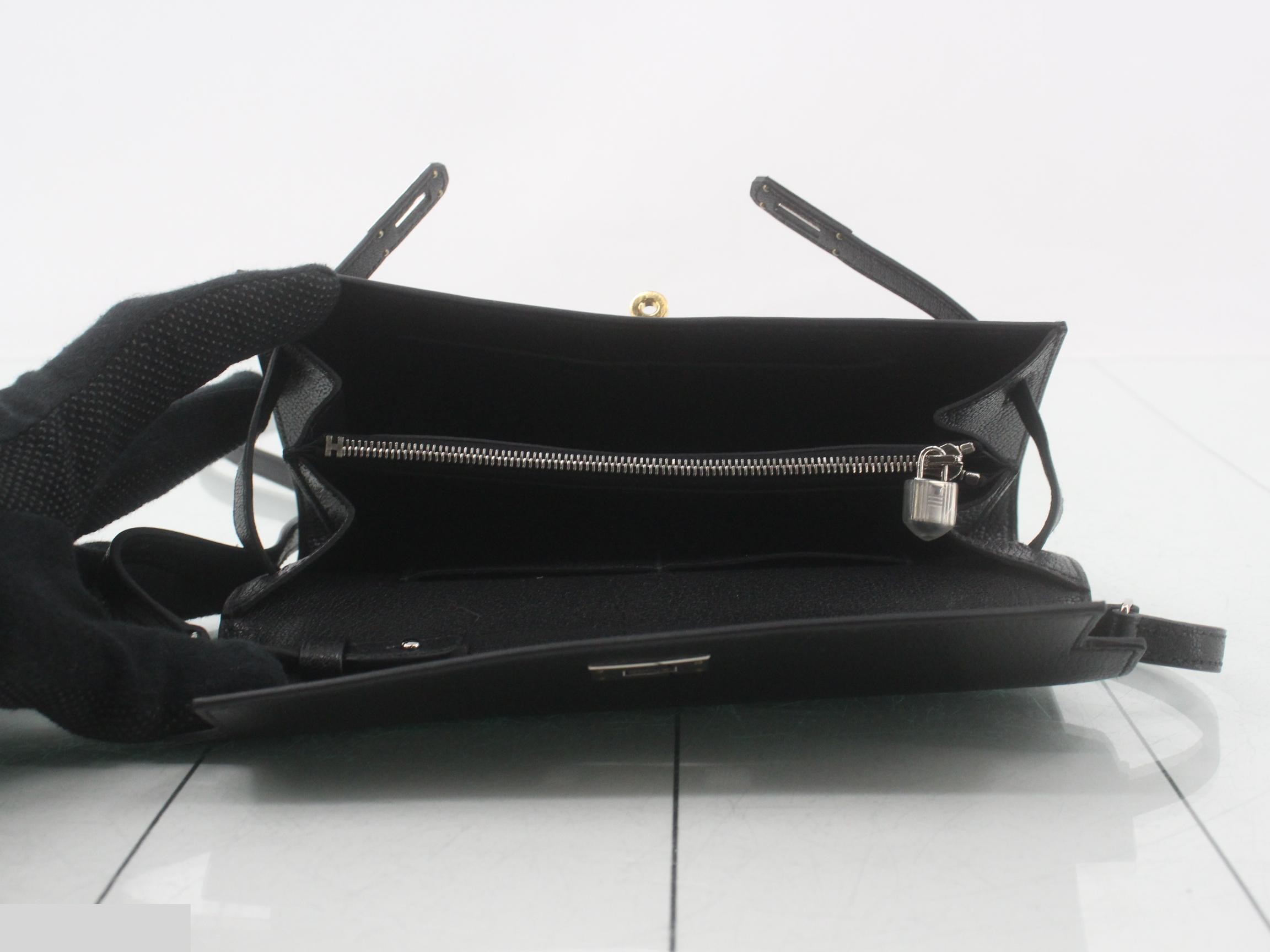 Kelly To Go Limited Edition, Electrum Hardware, Noir (Black), K Stamp — view 4