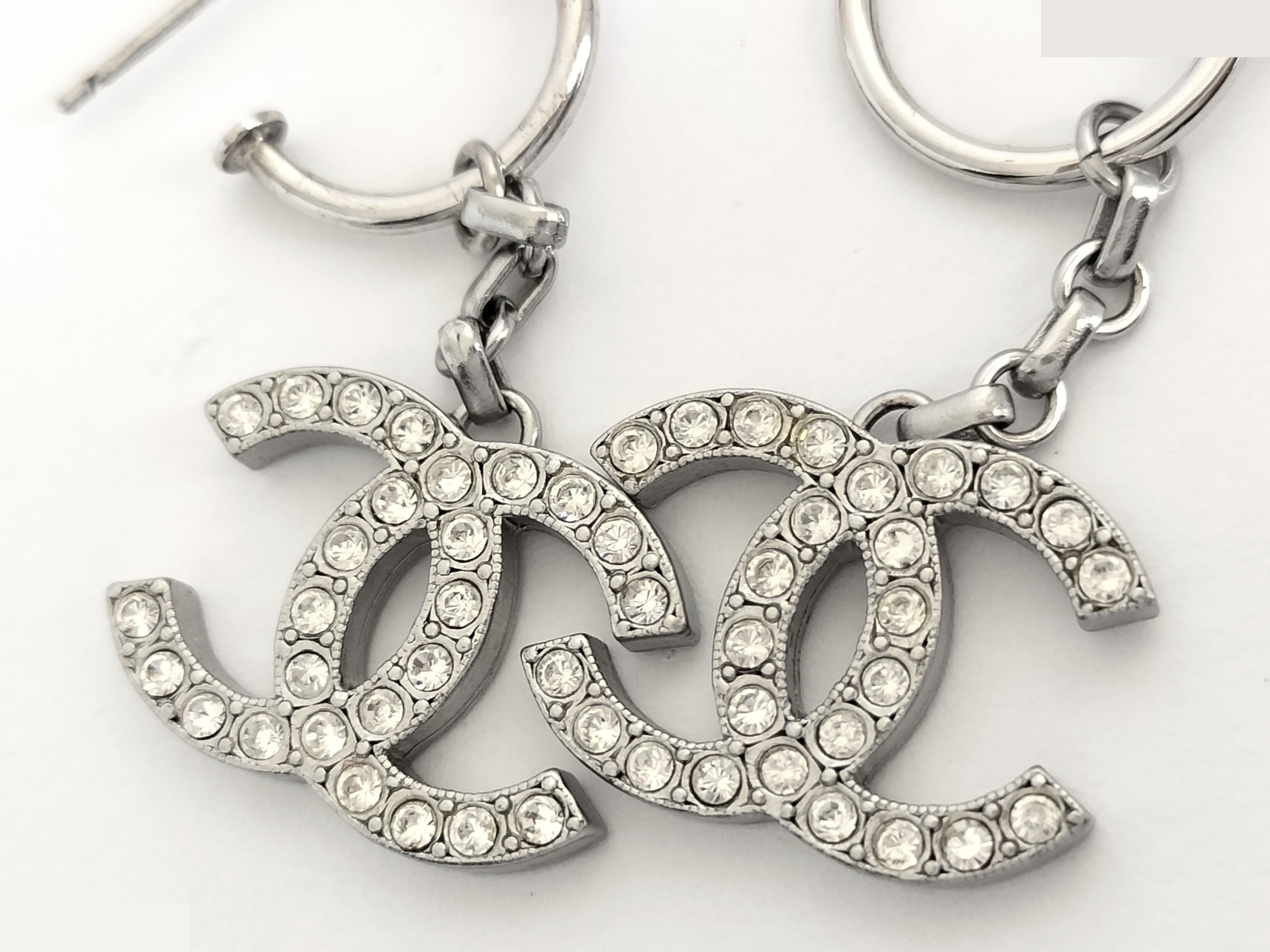 Coco Rhinestone Silver Earrings — view 4