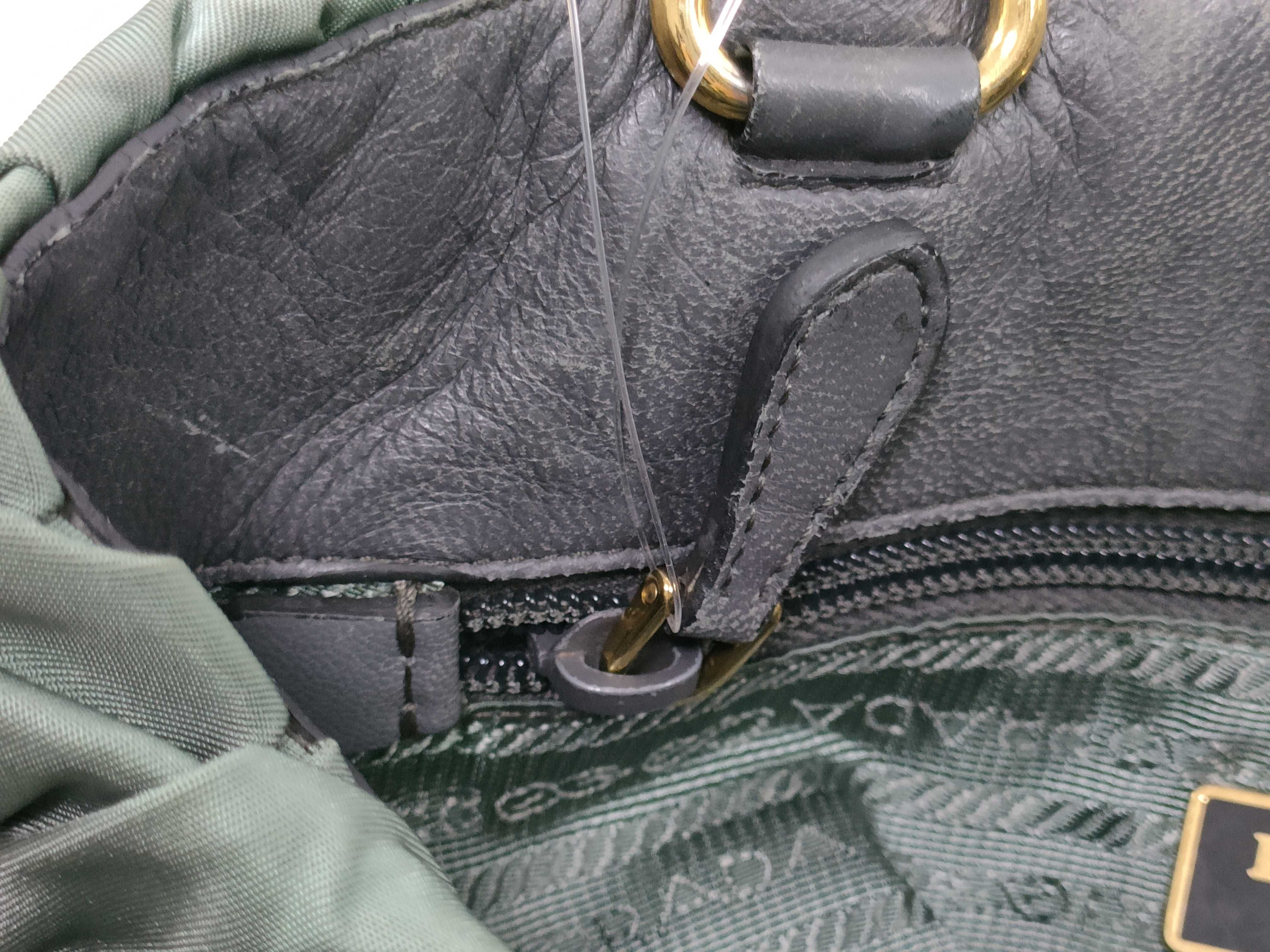 Nylon Drawstring Handbag, Green — view 10