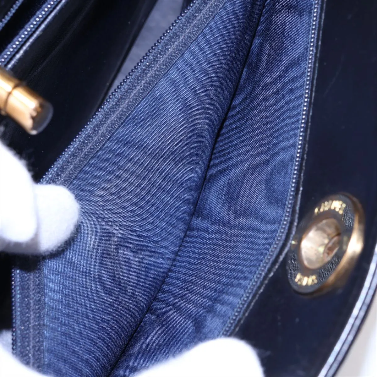 Matelassé Lambskin Chain Tote Bag, Black with Gold Hardware — view 9