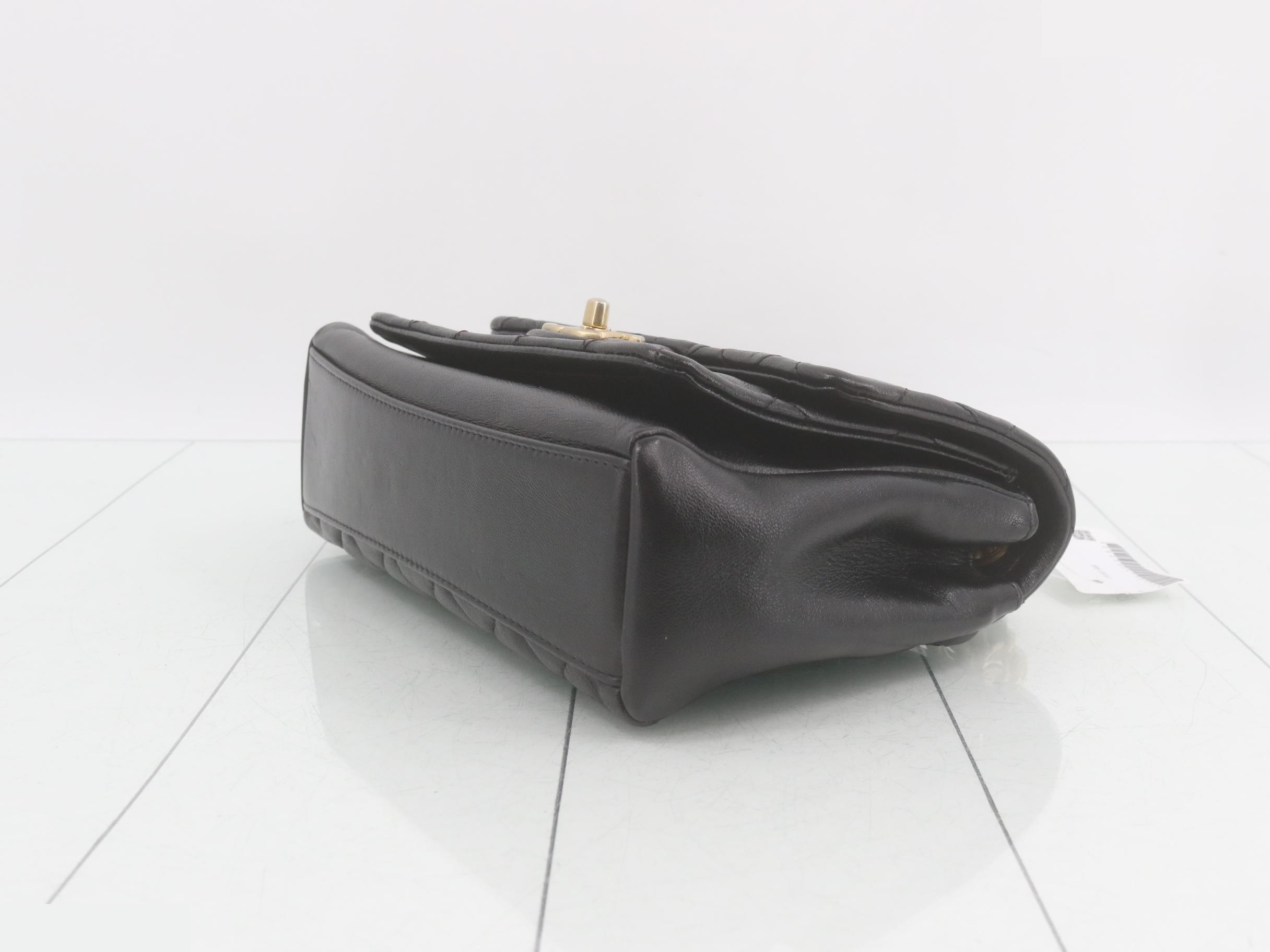 Matelassé Turnlock Shoulder Bag, Black — view 6