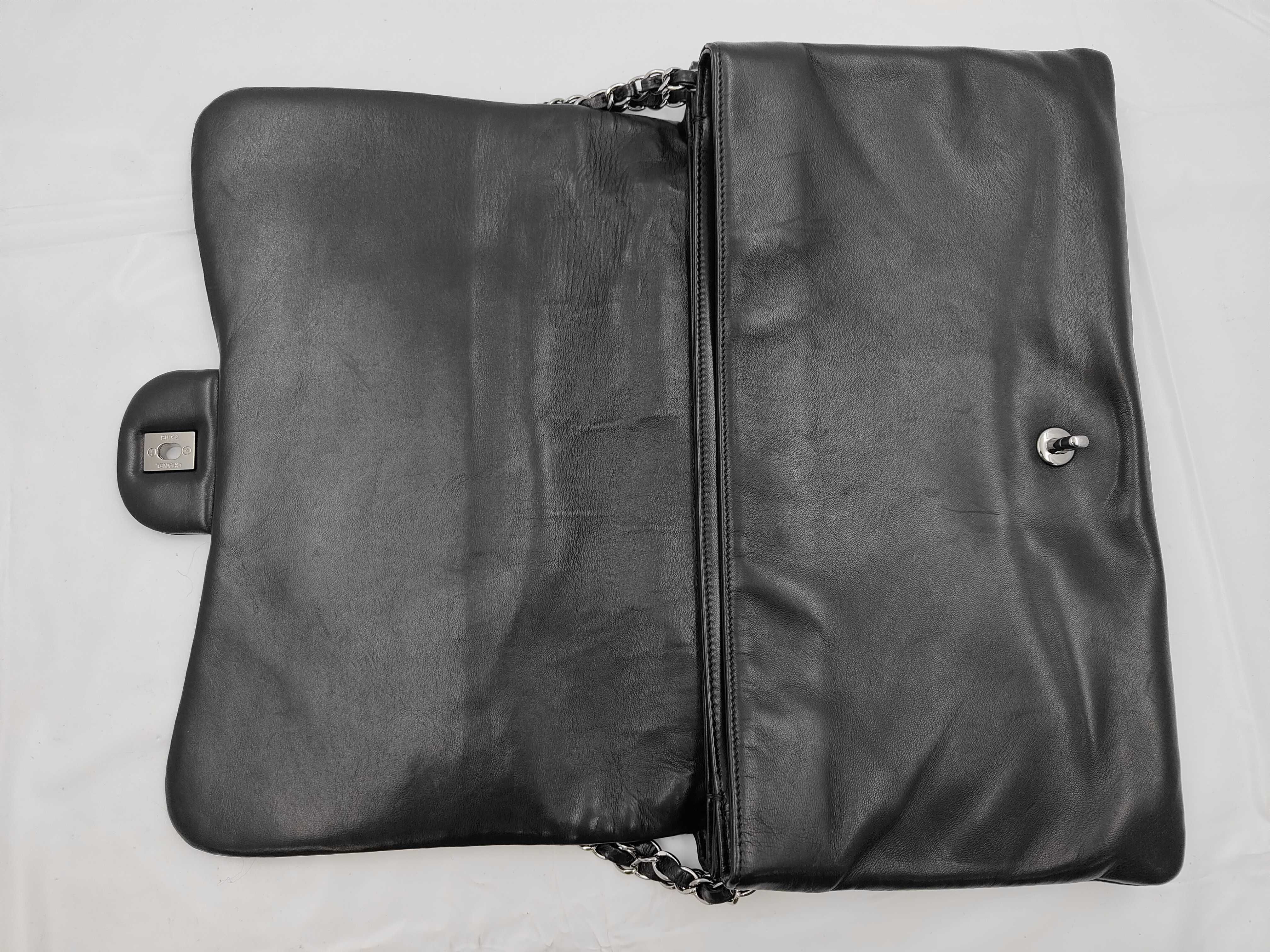 Lambskin Camellia Double Chain Shoulder Bag (Black) — view 7