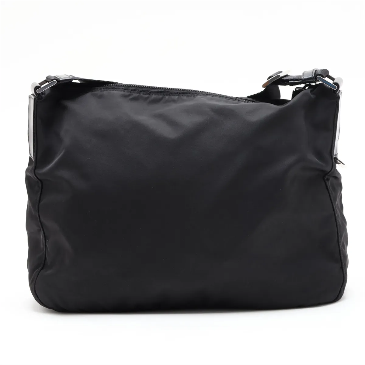 Tessuto Nylon x Leather Shoulder Bag, Black — view 2