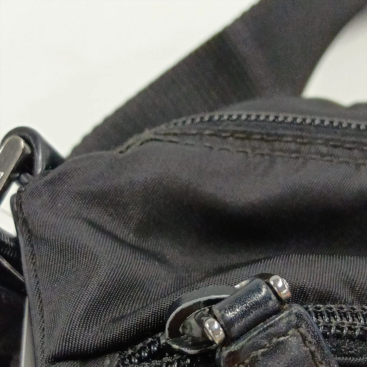 Tessuto Nylon x Leather Shoulder Bag, Black — view 15