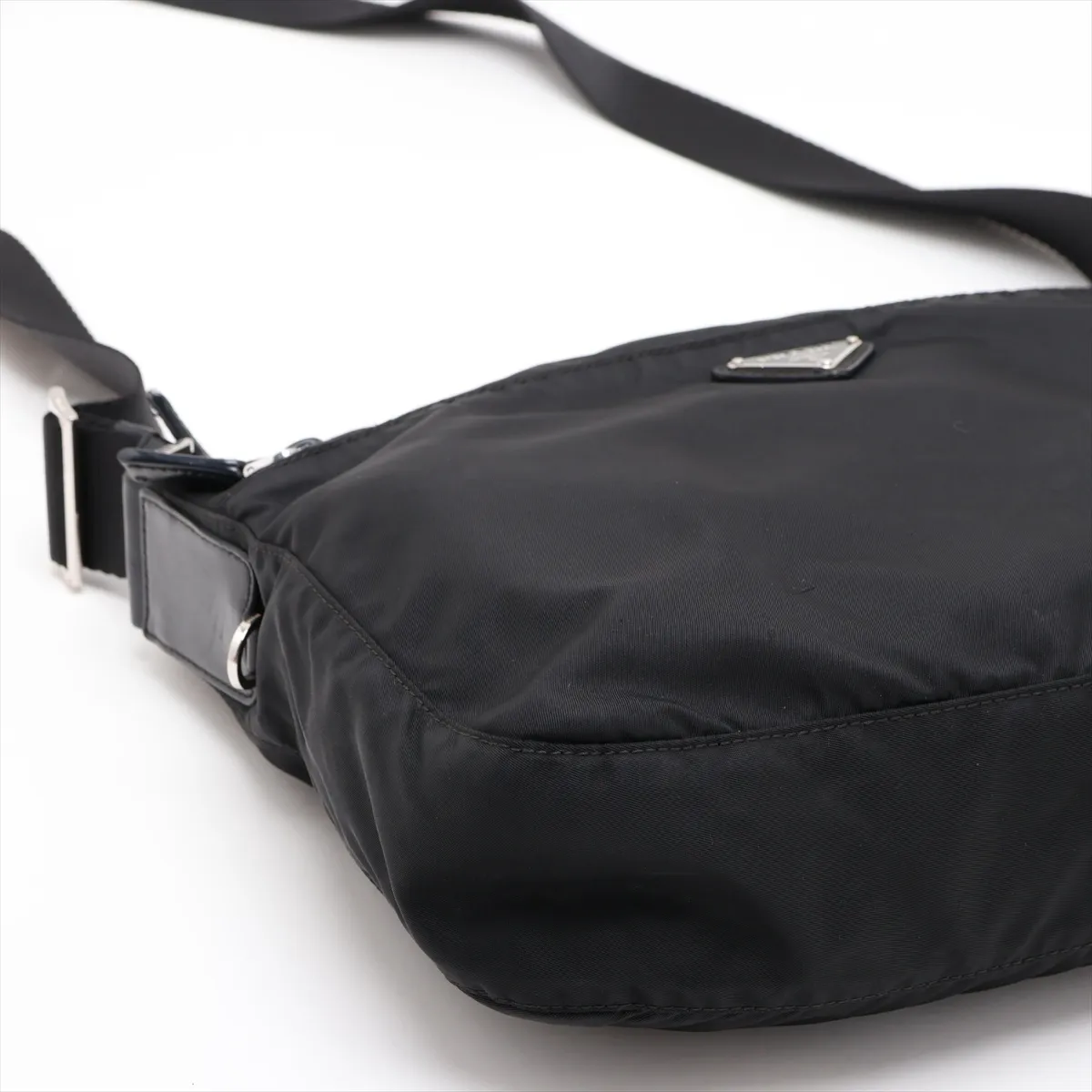 Tessuto Nylon x Leather Shoulder Bag, Black — view 4