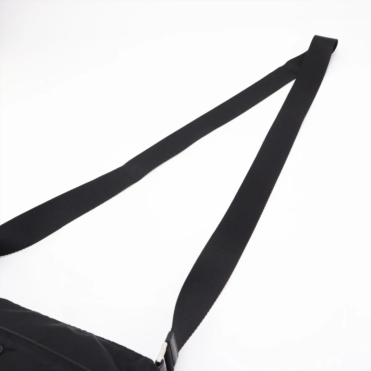 Tessuto Nylon x Leather Shoulder Bag, Black — view 5