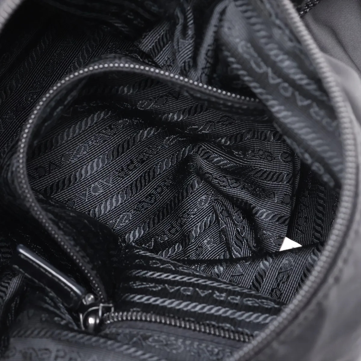 Tessuto Nylon x Leather Shoulder Bag, Black — view 7