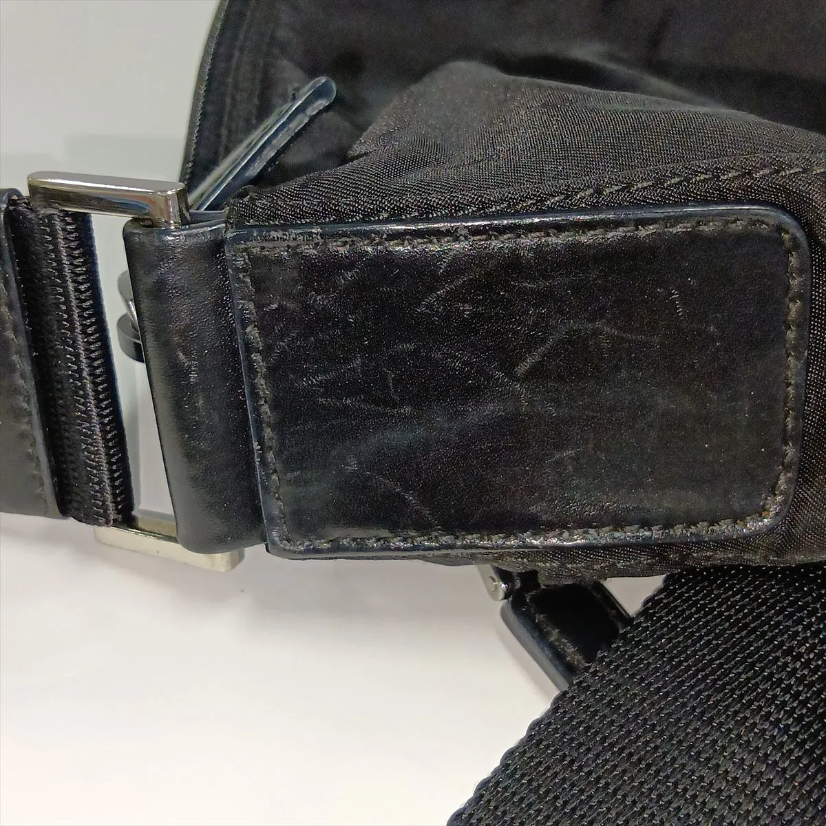 Tessuto Nylon x Leather Shoulder Bag, Black — view 10