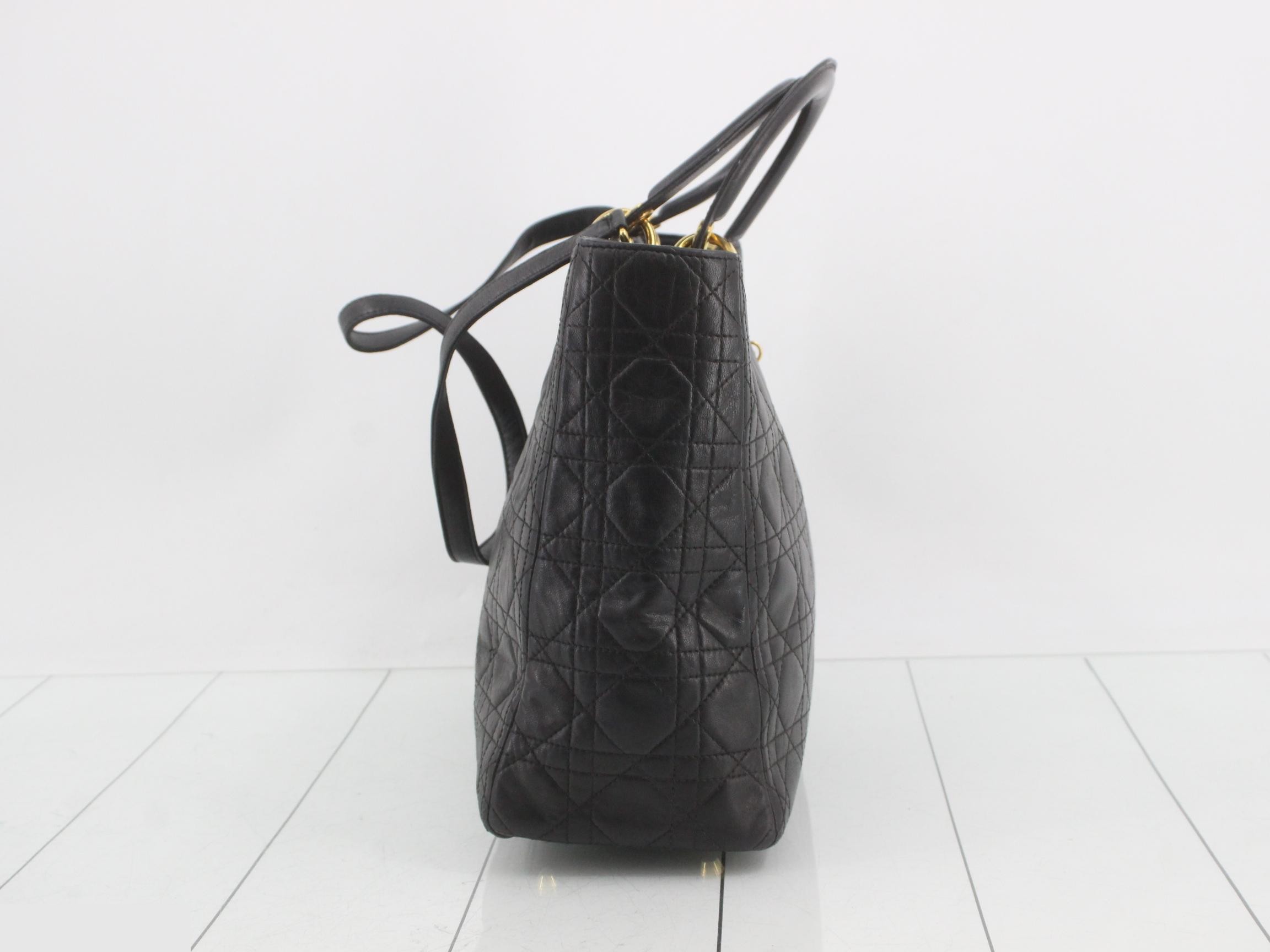 Lady Dior Lambskin Black 2-Way Handbag with Gold Hardware and Strap — view 4