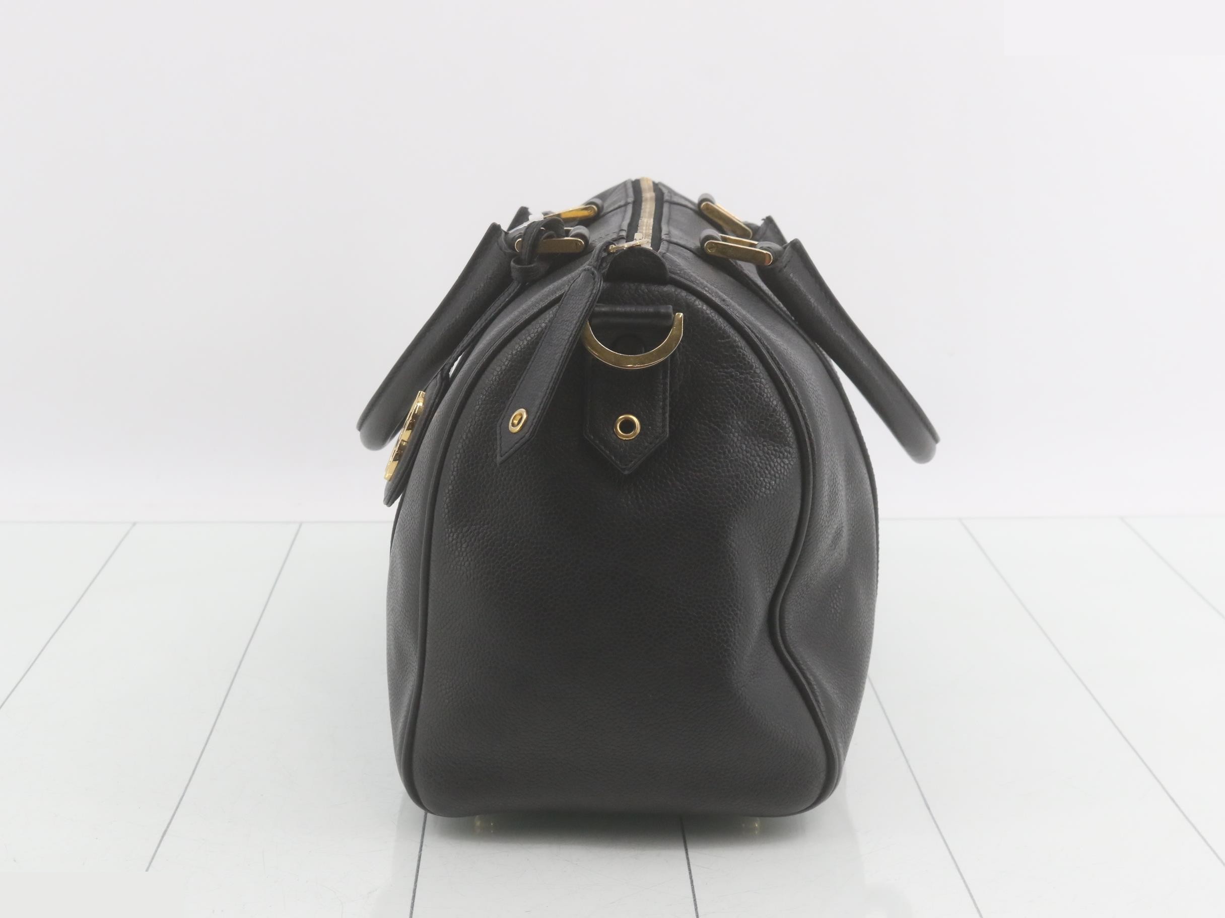 Caviar leather handbag, black — view 4