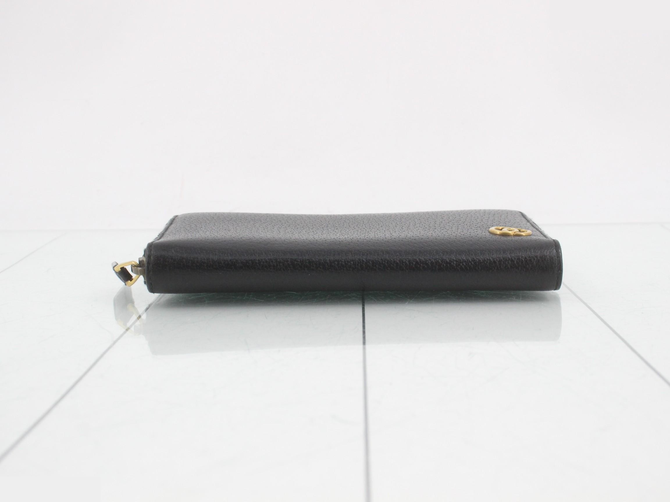 GG Marmont Long Wallet, Black Leather — view 3