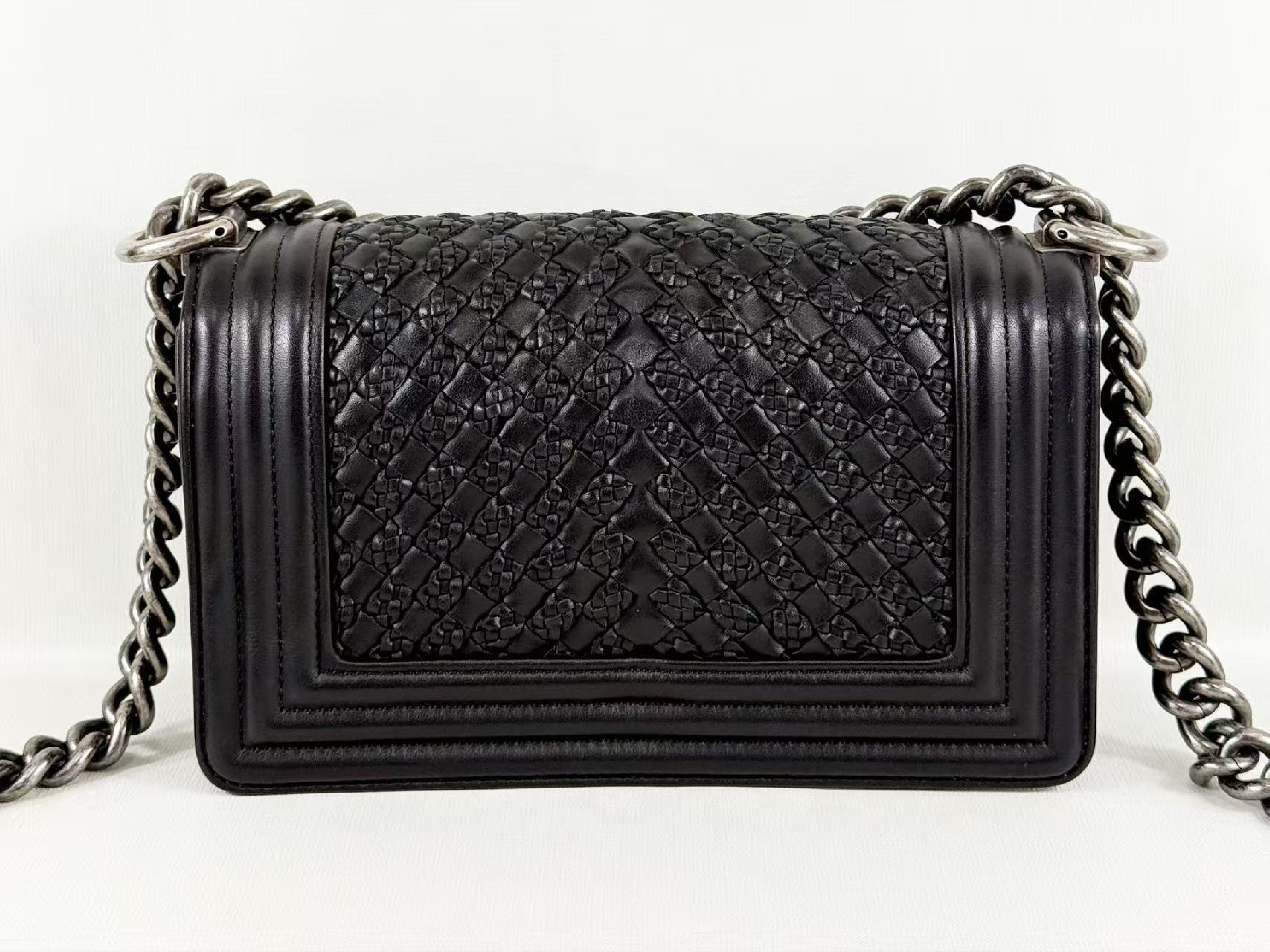Black Boy Braided Shoulder Bag, Approx. W20cm, Serial Number [Includes dust bag, authenticity card, and seal] Vintage Silver Hardware 26224164 Shoulder Bag — view 3