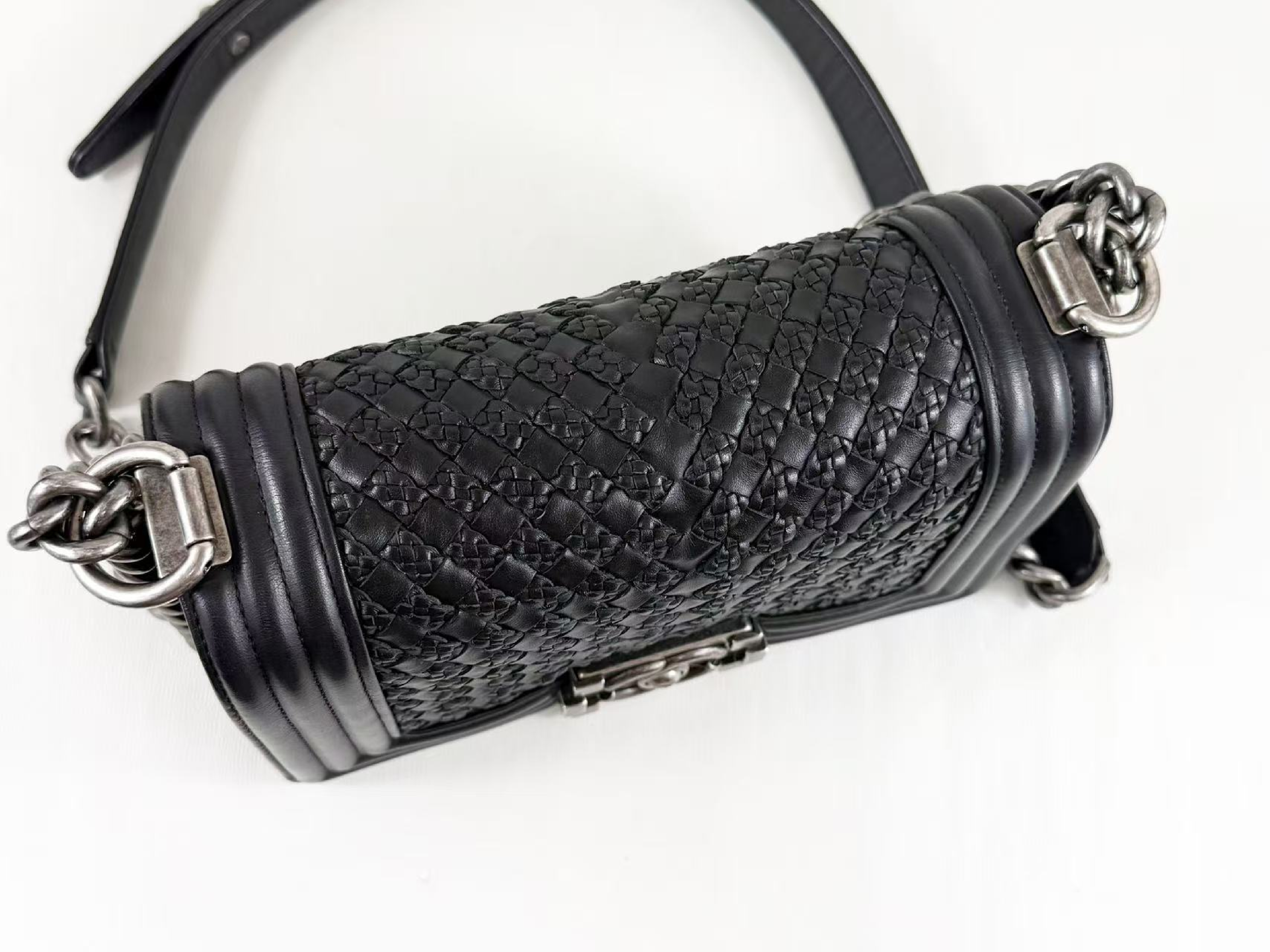 Black Boy Braided Shoulder Bag, Approx. W20cm, Serial Number [Includes dust bag, authenticity card, and seal] Vintage Silver Hardware 26224164 Shoulder Bag — view 6