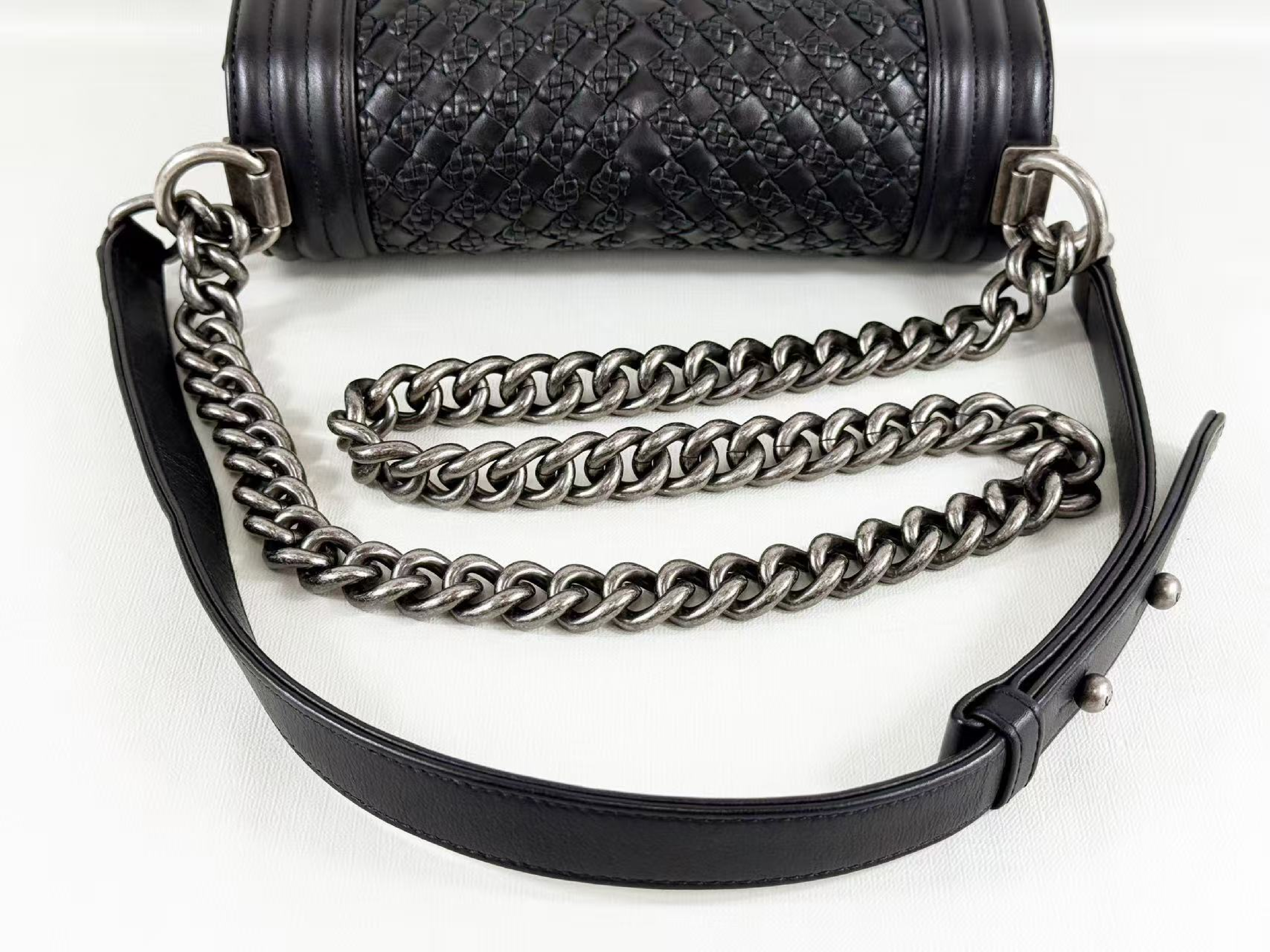 Black Boy Braided Shoulder Bag, Approx. W20cm, Serial Number [Includes dust bag, authenticity card, and seal] Vintage Silver Hardware 26224164 Shoulder Bag — view 7
