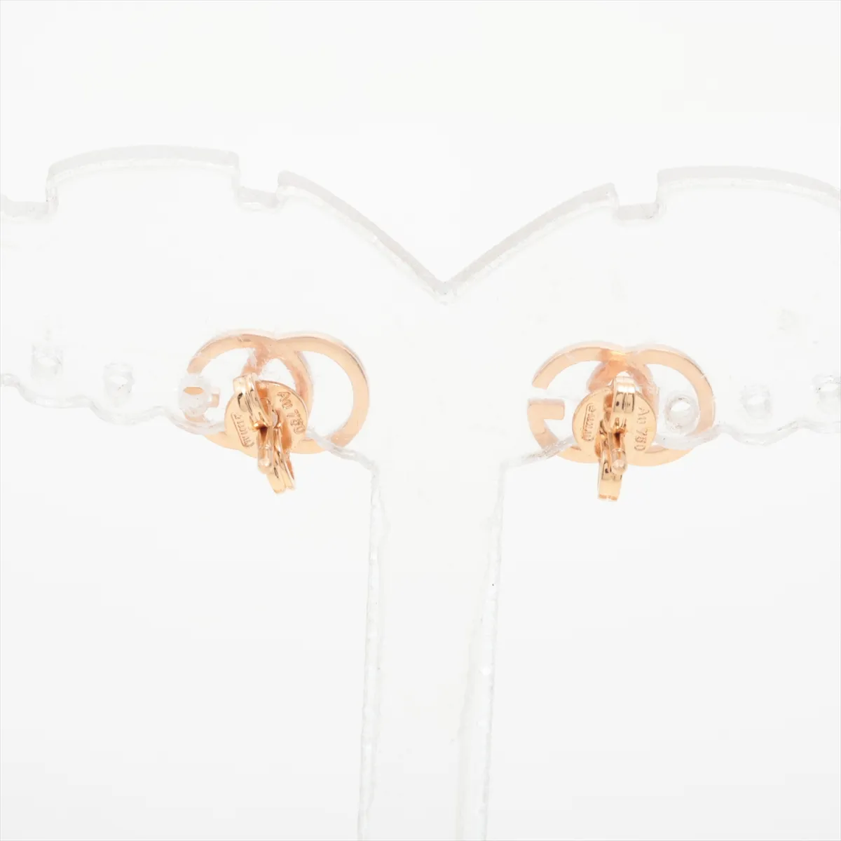 GG stud earrings, 750 (PG), 1.8g, no brand engraving on the backing. — view 2