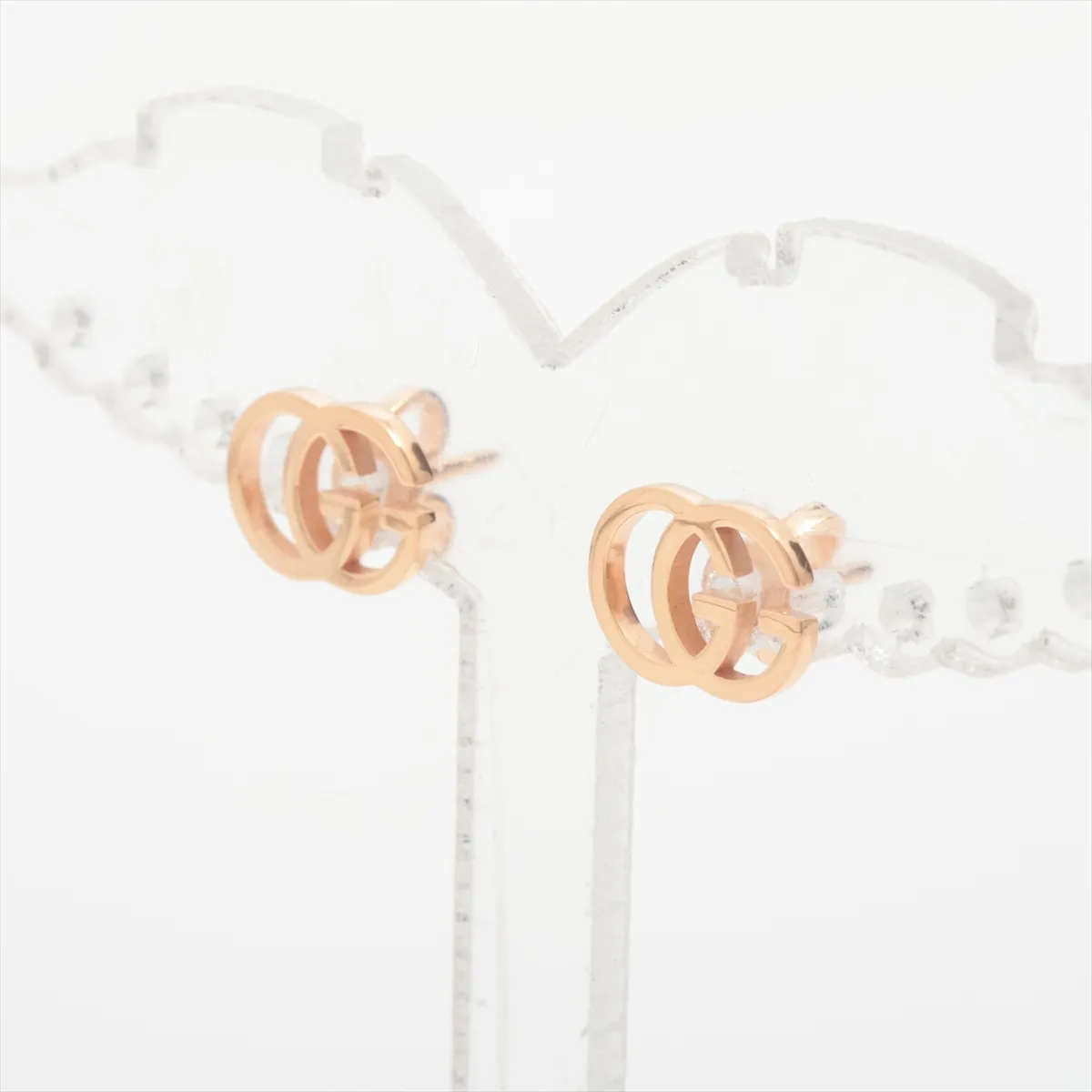 GG stud earrings, 750 (PG), 1.8g, no brand engraving on the backing. — view 3