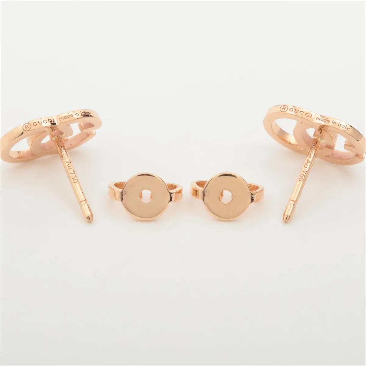 GG stud earrings, 750 (PG), 1.8g, no brand engraving on the backing. — view 4
