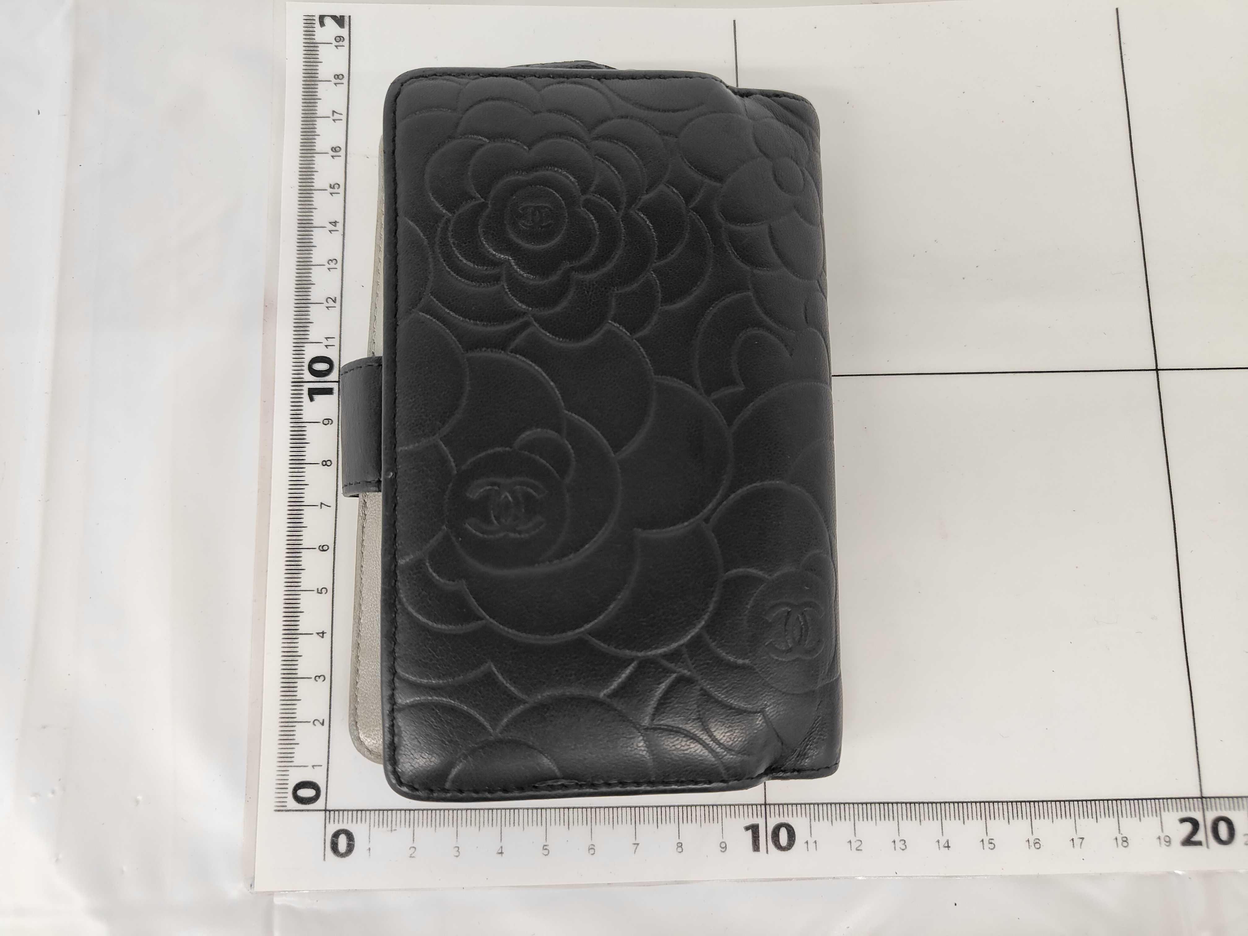 Camellia Embossed Lambskin Bi-fold Medium Wallet — view 2