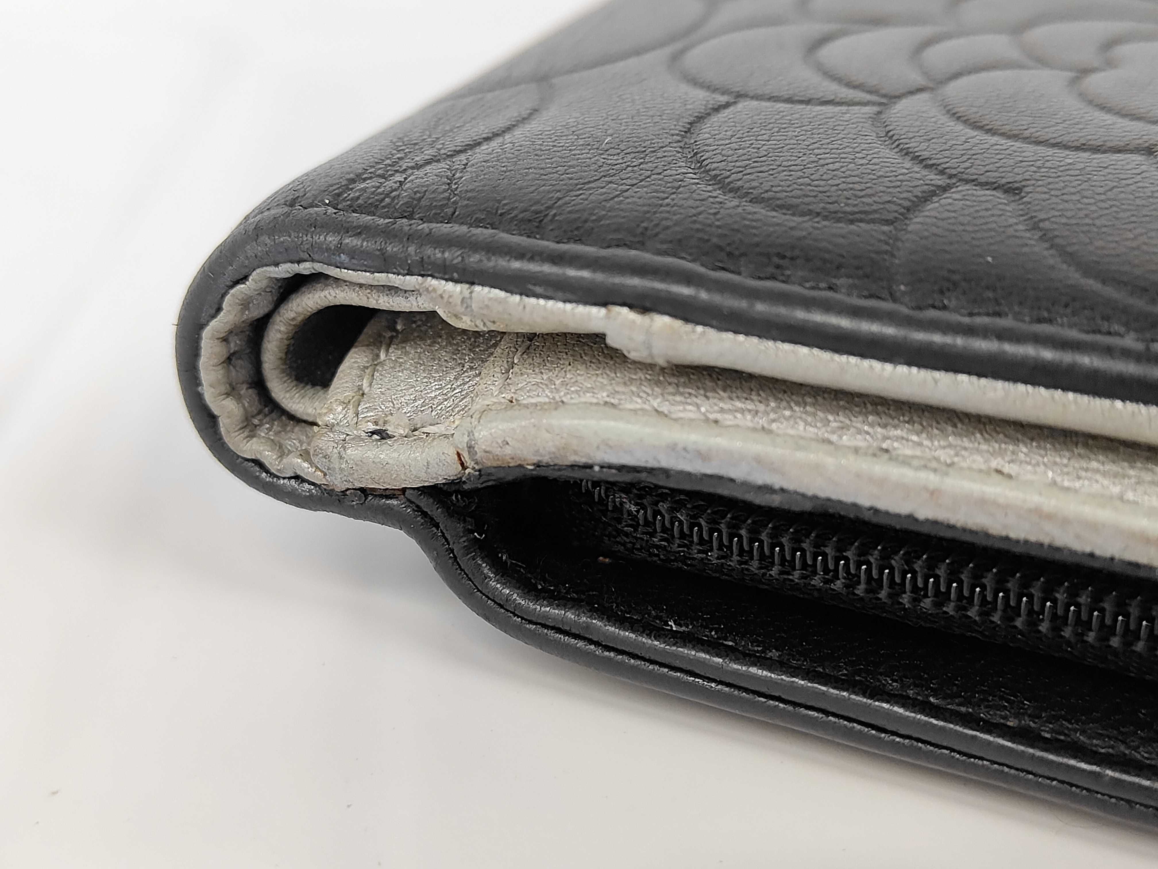 Camellia Embossed Lambskin Bi-fold Medium Wallet — view 3