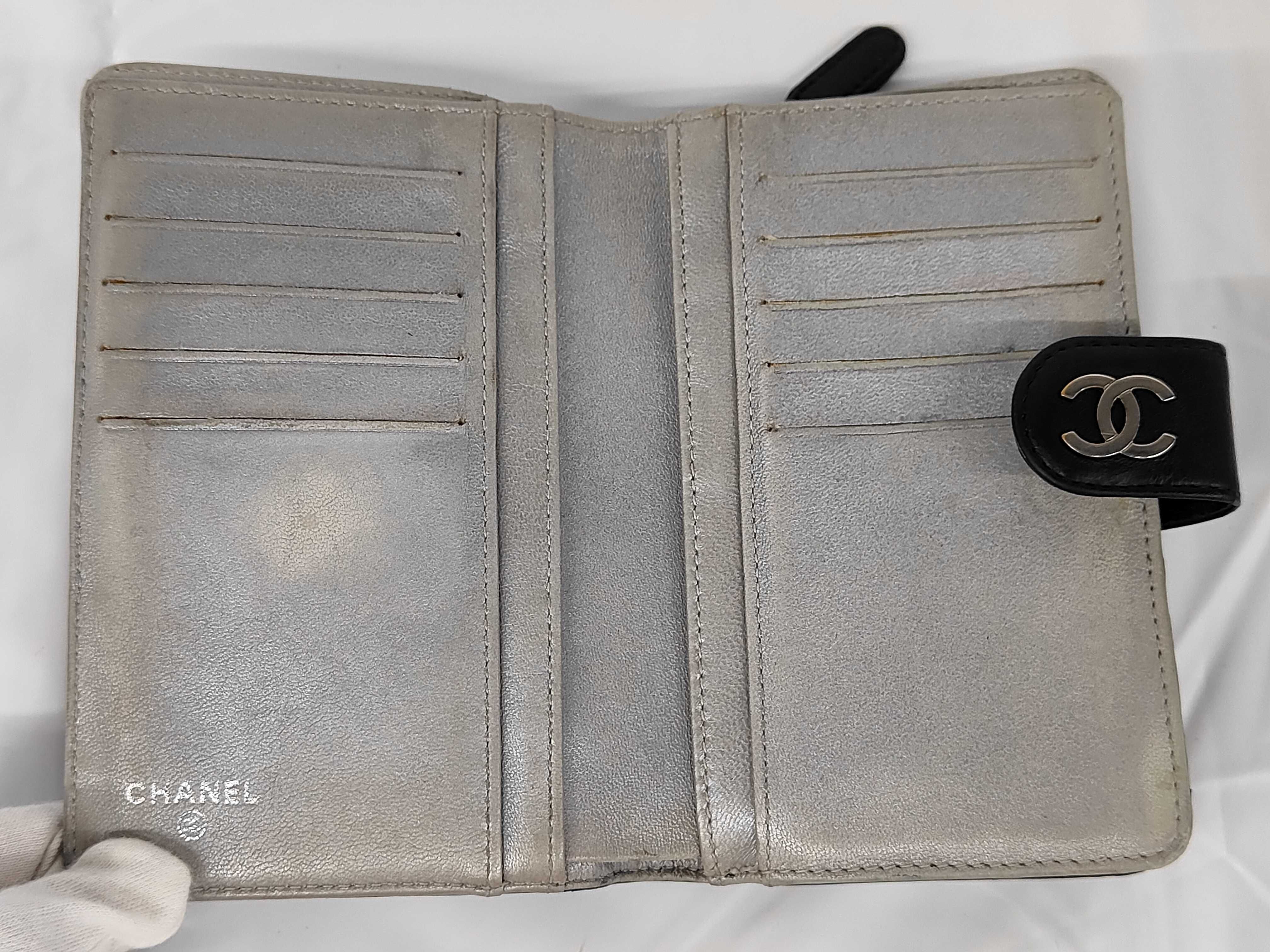 Camellia Embossed Lambskin Bi-fold Medium Wallet — view 4