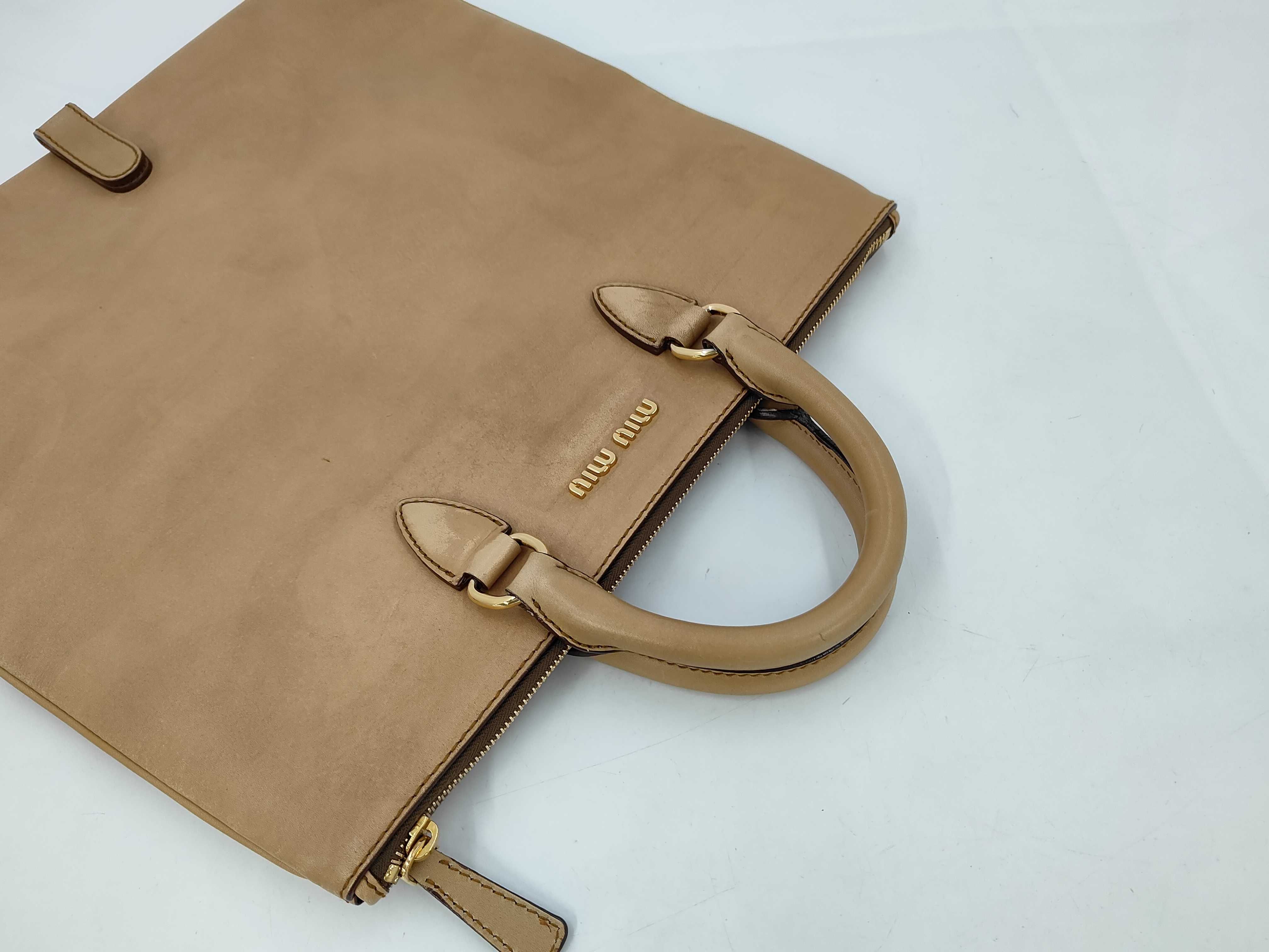 Leather 2-Way Flap Shoulder Bag (Brown) — view 6