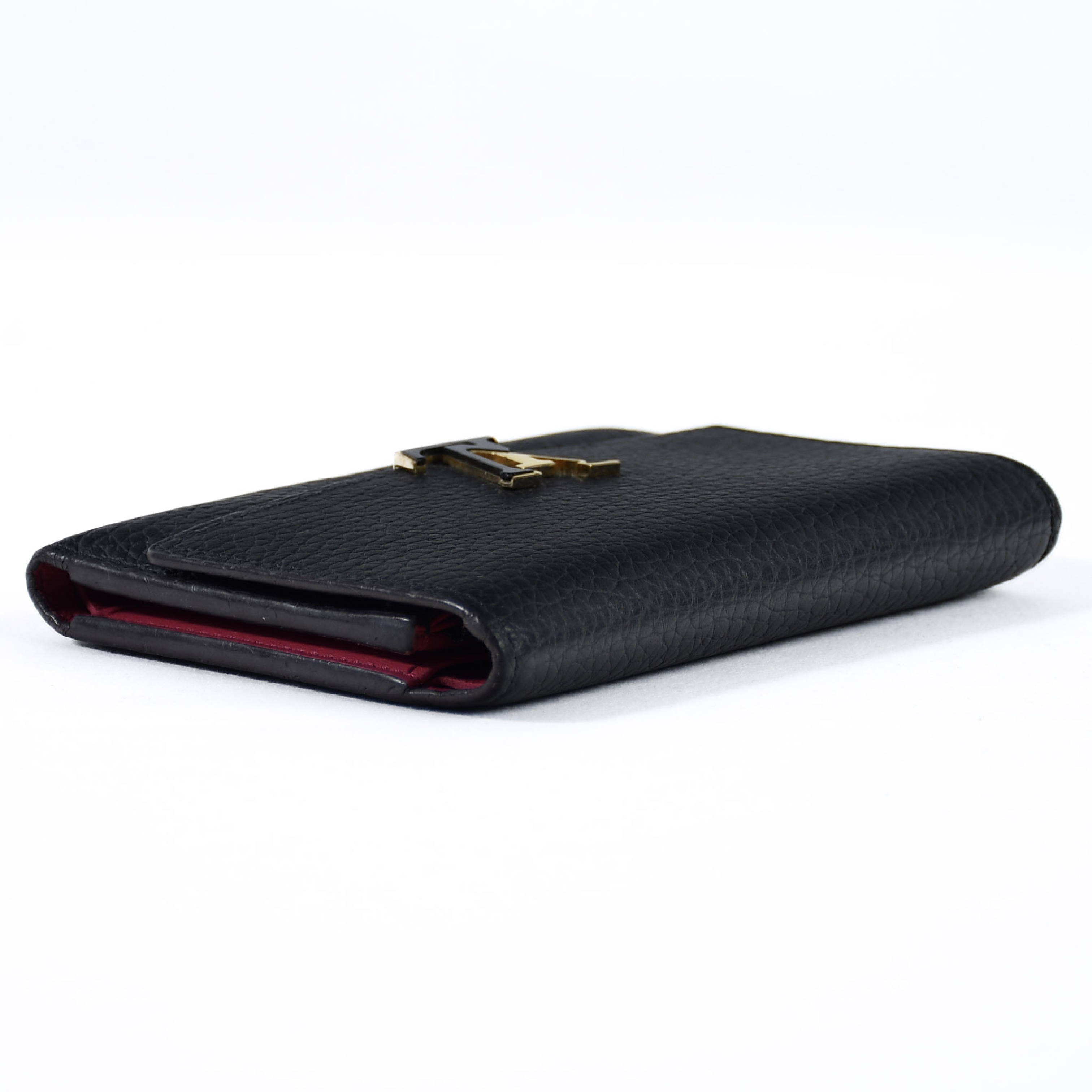 Taurillon Portefeuille Capucines XS M68587 MI0179 Noir Compact Wallet — view 5