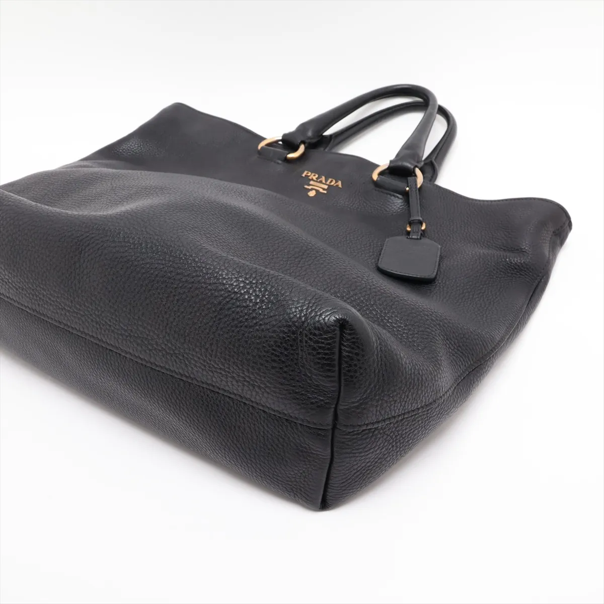 Leather 2-Way Handbag, Black — view 3