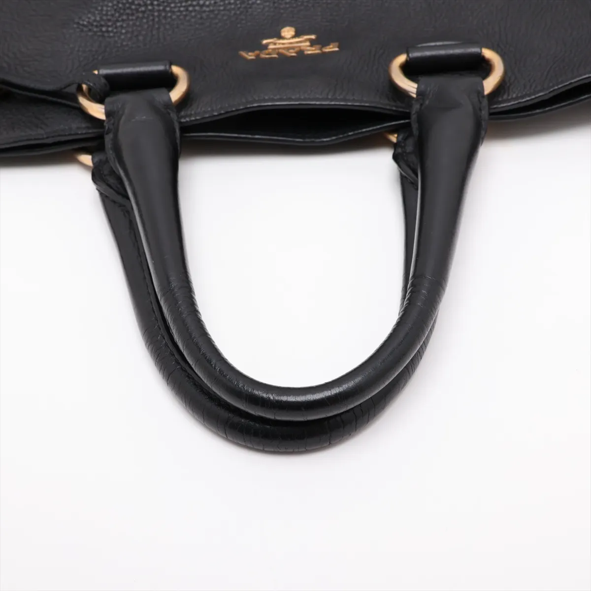 Leather 2-Way Handbag, Black — view 5