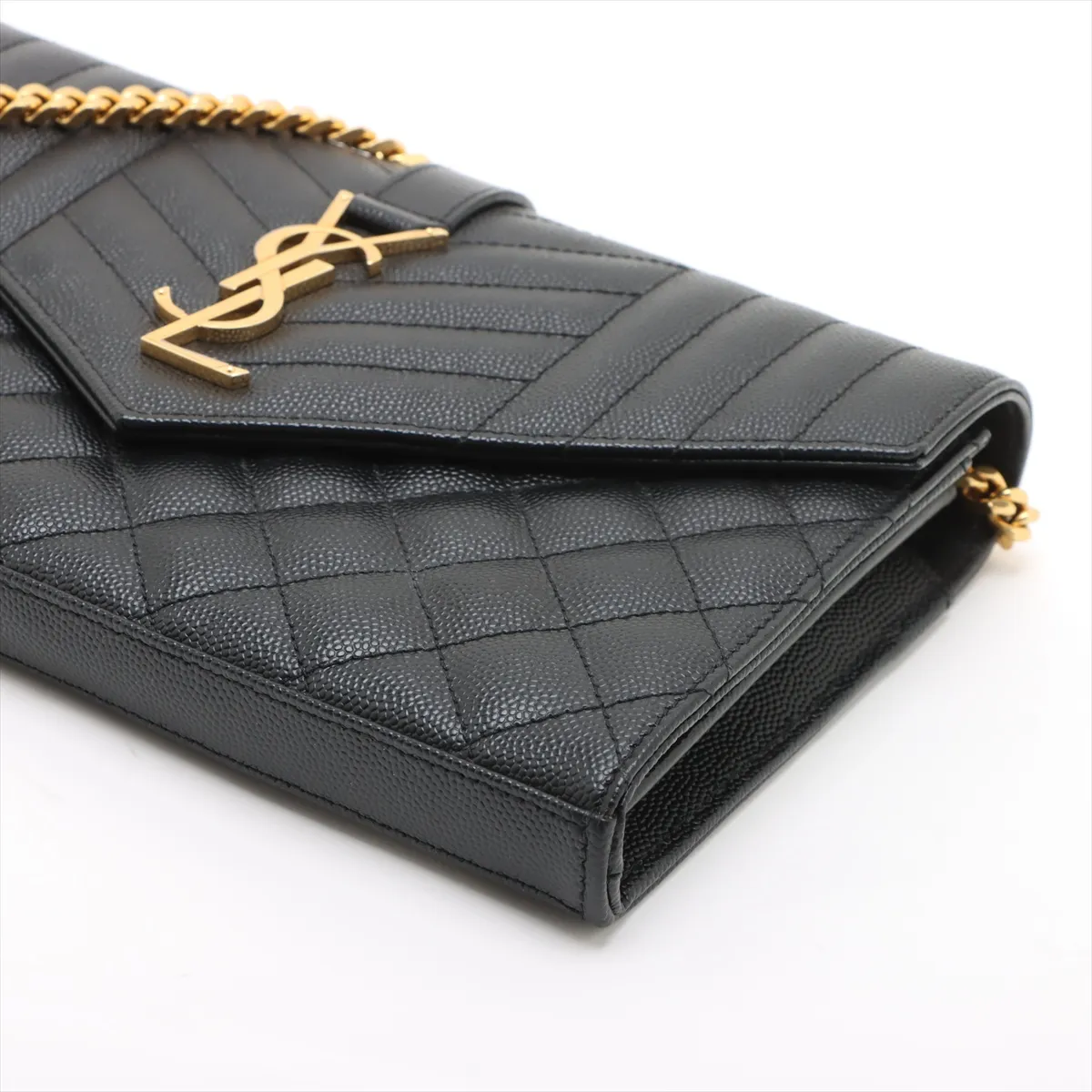 Leather Chain Shoulder Bag Black 620280 — view 3