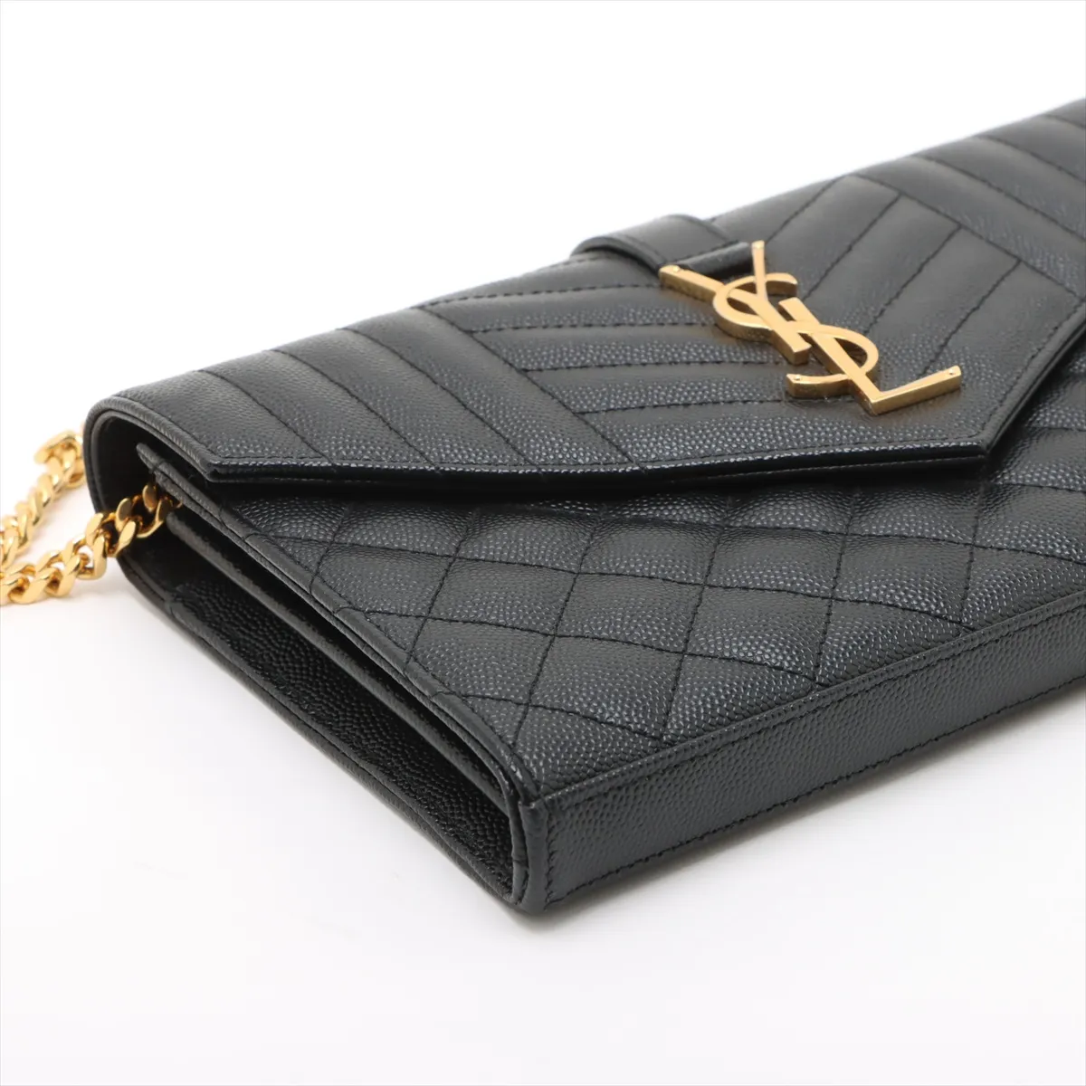 Leather Chain Shoulder Bag Black 620280 — view 4