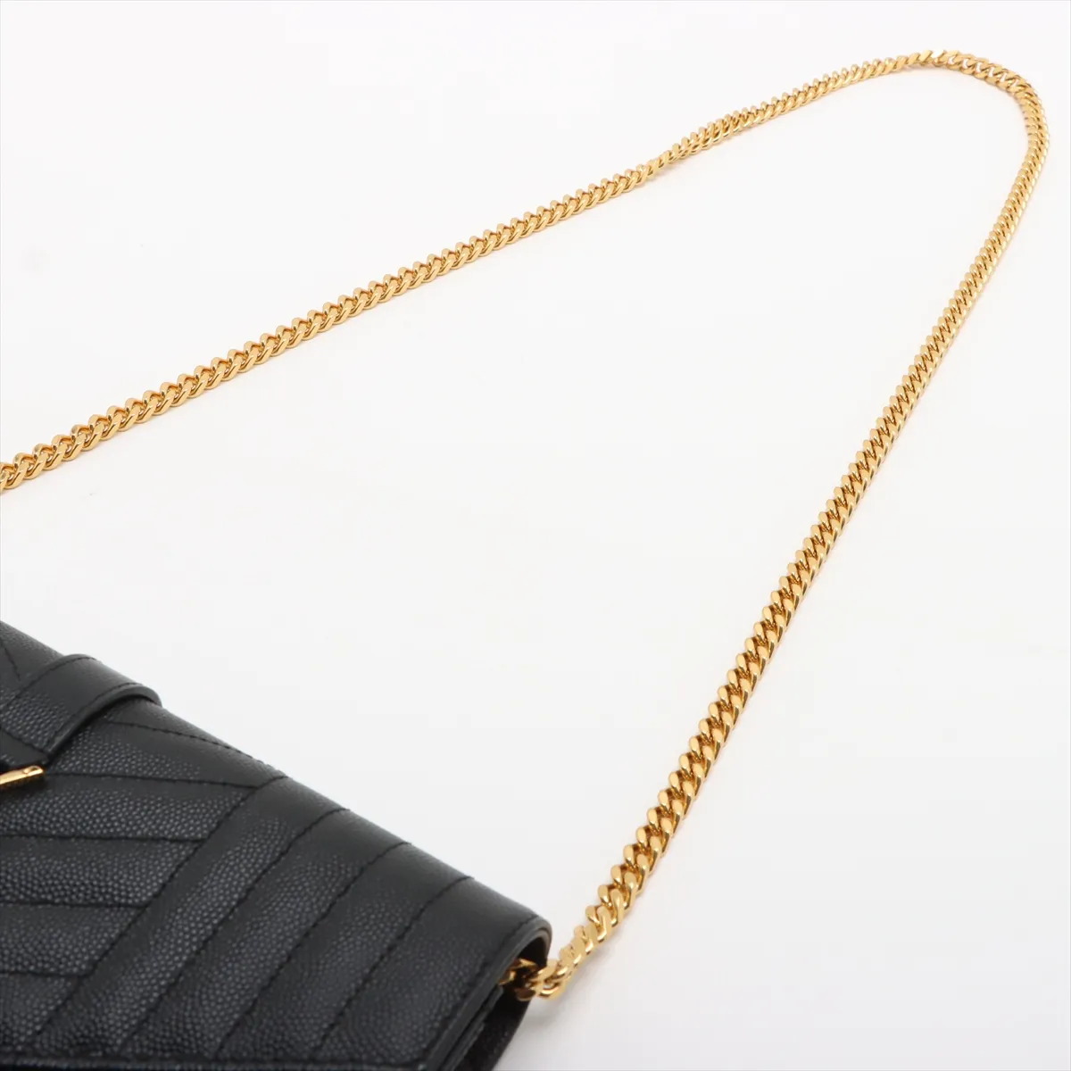 Leather Chain Shoulder Bag Black 620280 — view 5