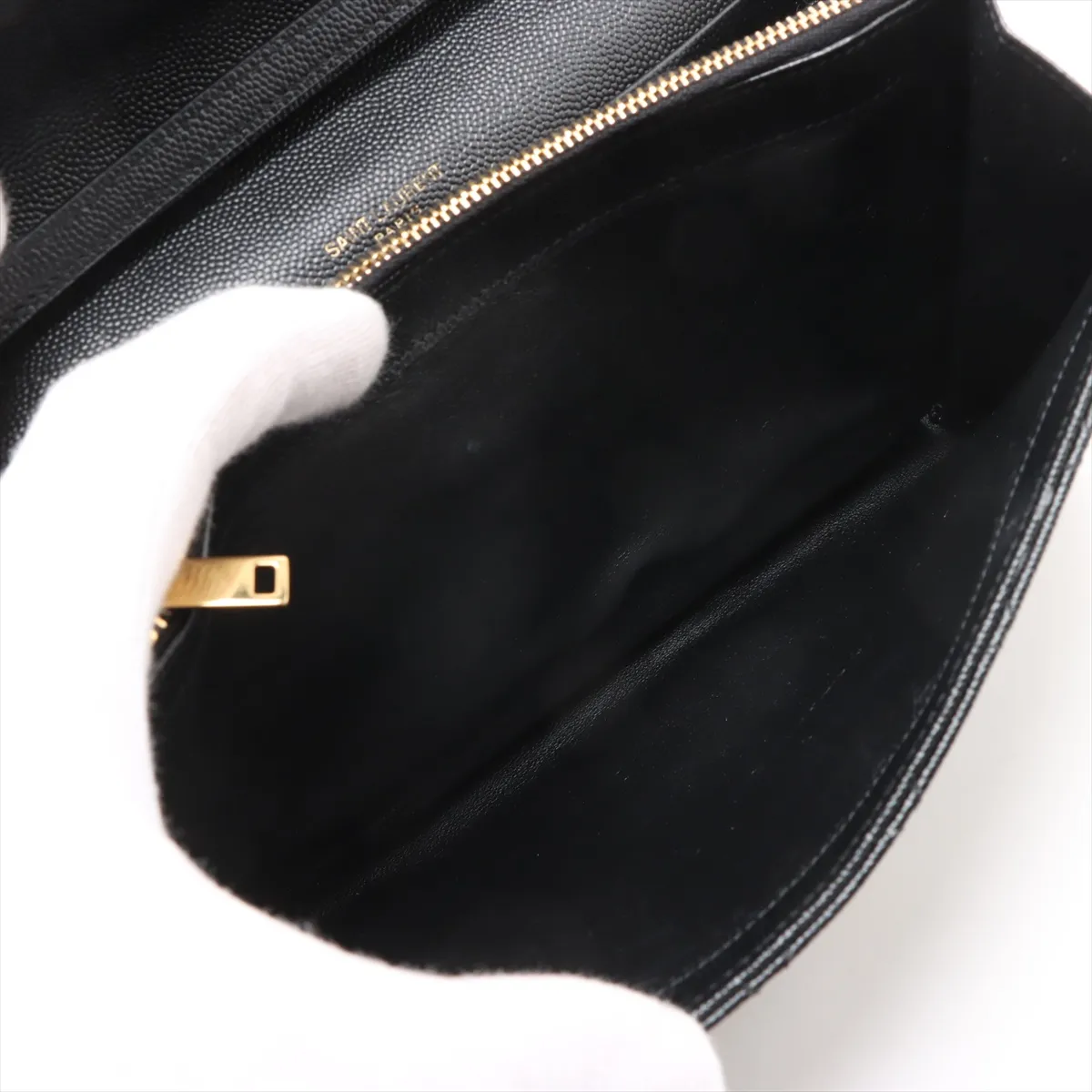 Leather Chain Shoulder Bag Black 620280 — view 6