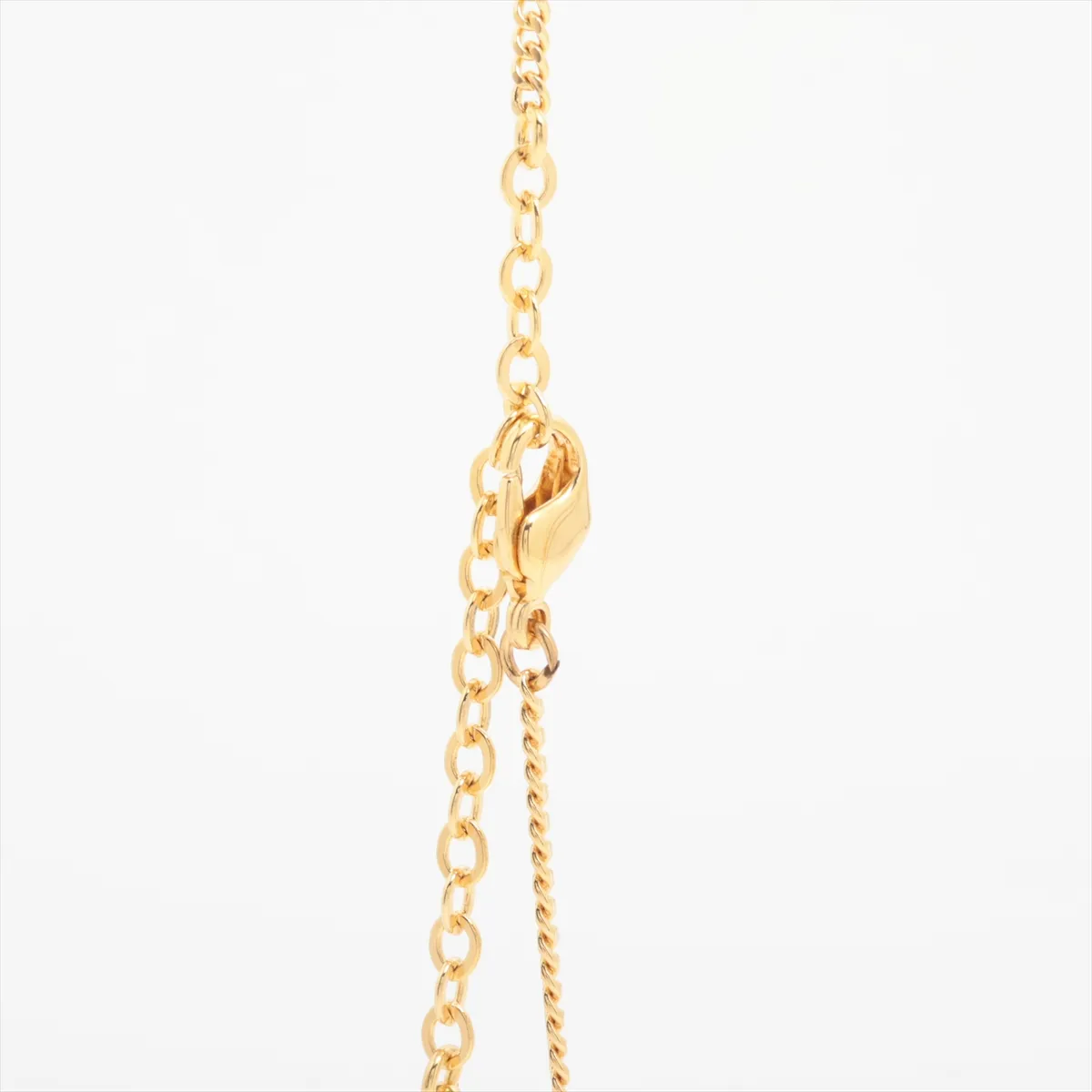 logo necklace, GP x rhinestone, gold, — view 3