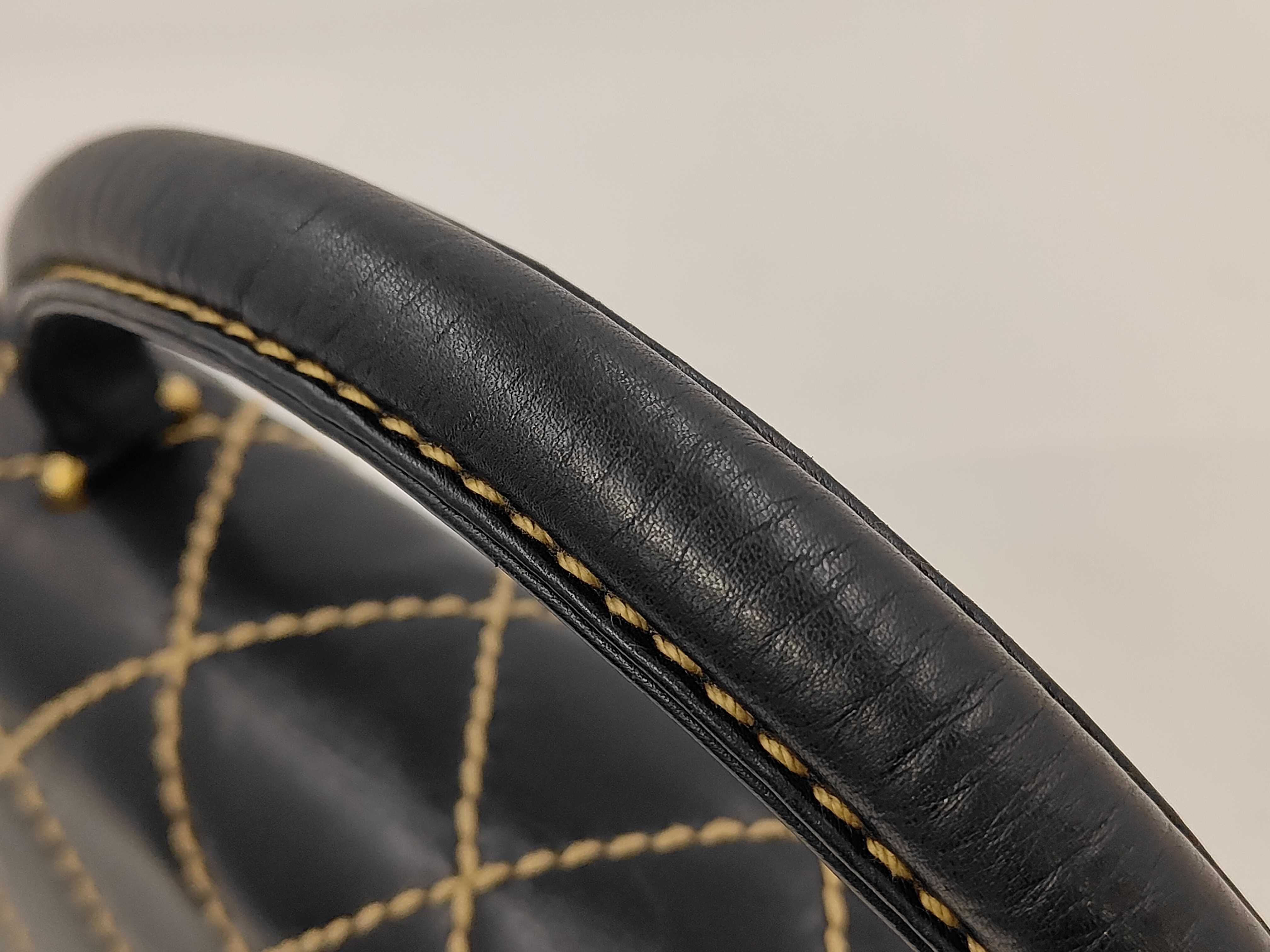 Matelassé 30 Wild Stitch Kelly-style Black Handbag (Serial Number 9) — view 4