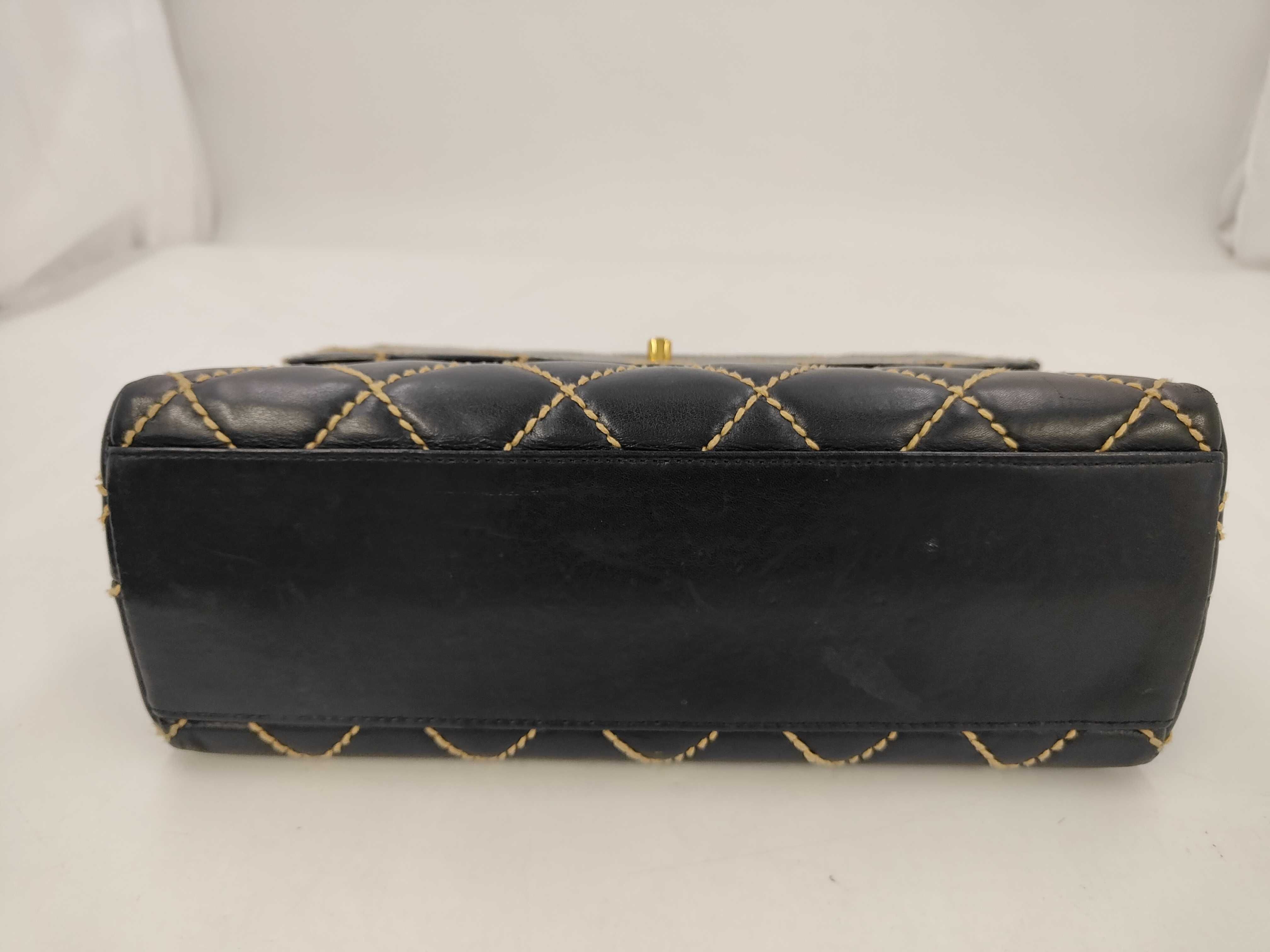 Matelassé 30 Wild Stitch Kelly-style Black Handbag (Serial Number 9) — view 6