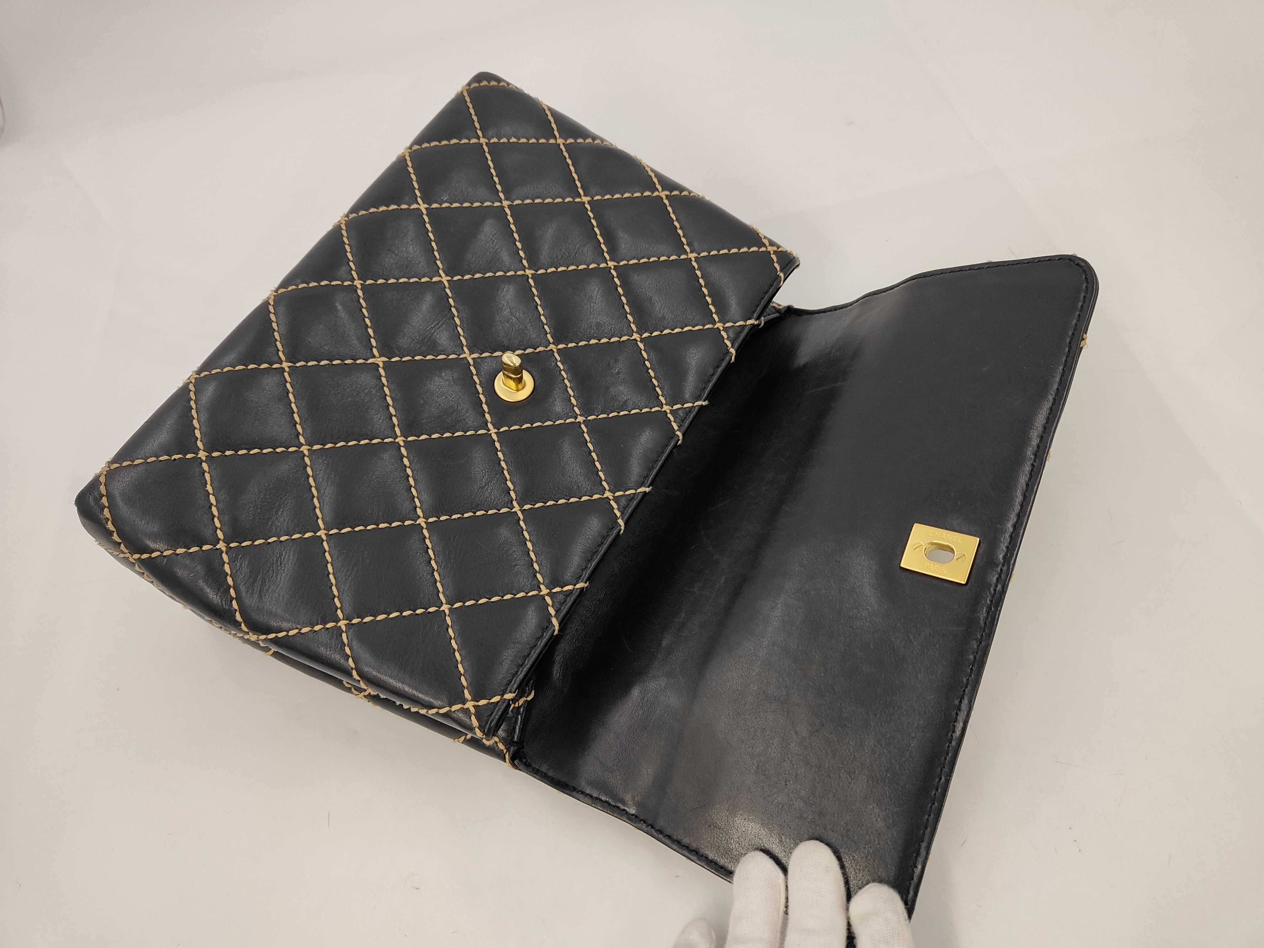 Matelassé 30 Wild Stitch Kelly-style Black Handbag (Serial Number 9) — view 8