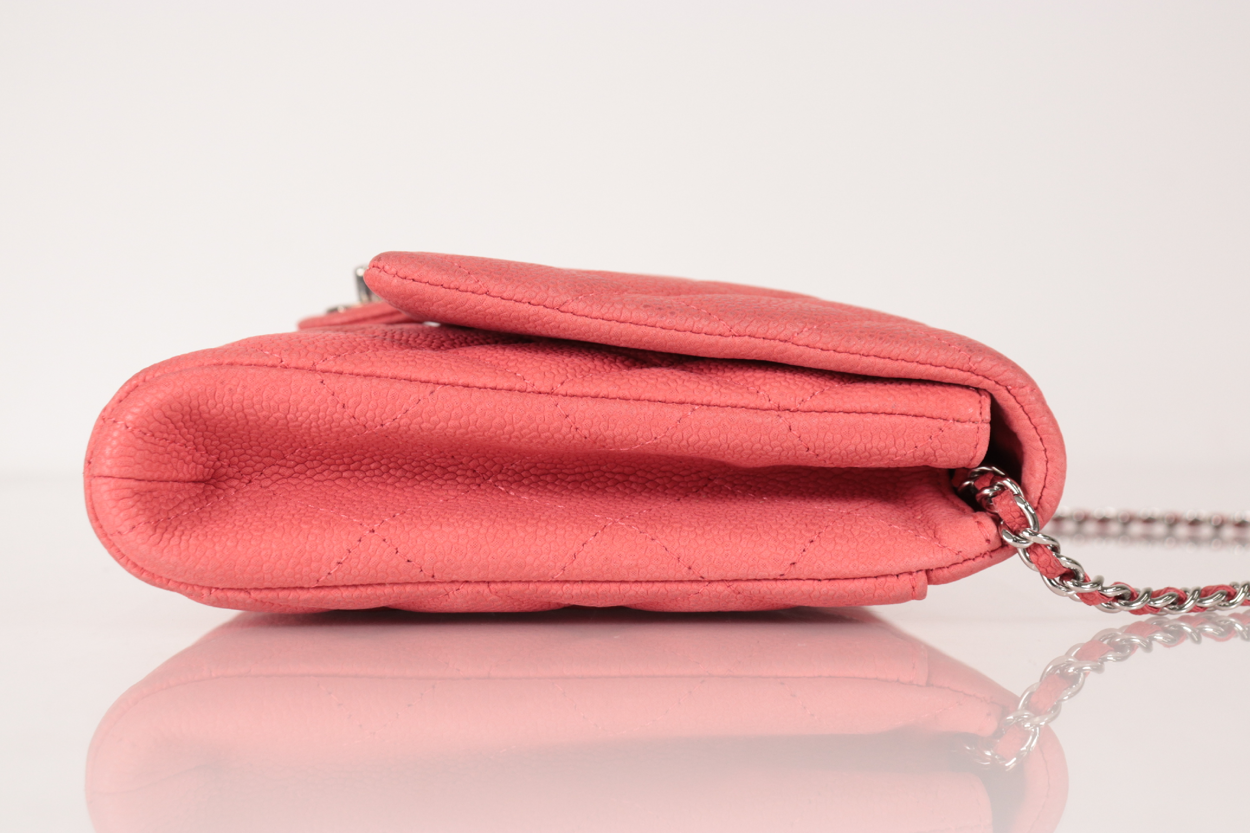 Caviar Chain Shoulder Bag, Pink, Silver Hardware, Serial Number 17 — view 4