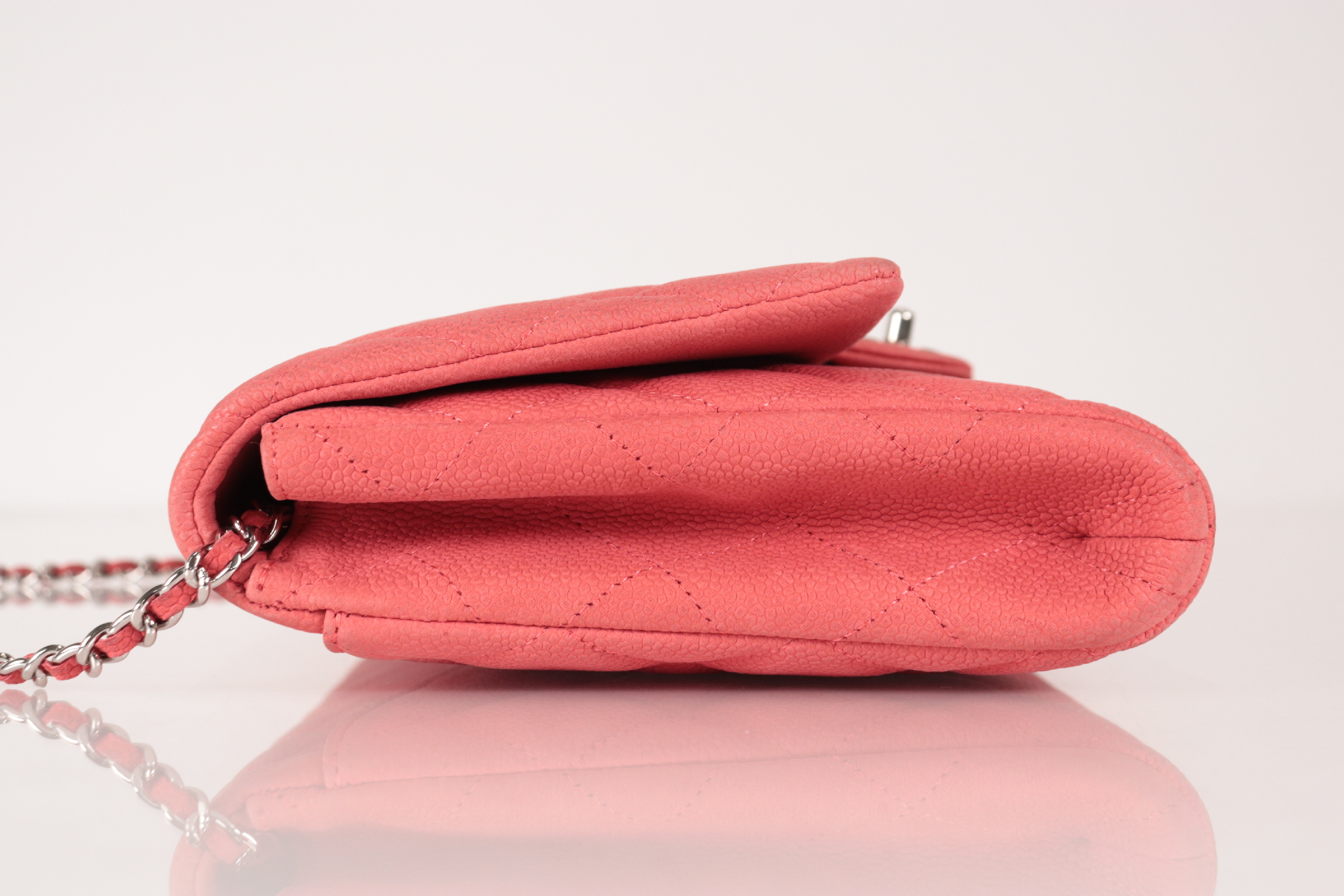 Caviar Chain Shoulder Bag, Pink, Silver Hardware, Serial Number 17 — view 5