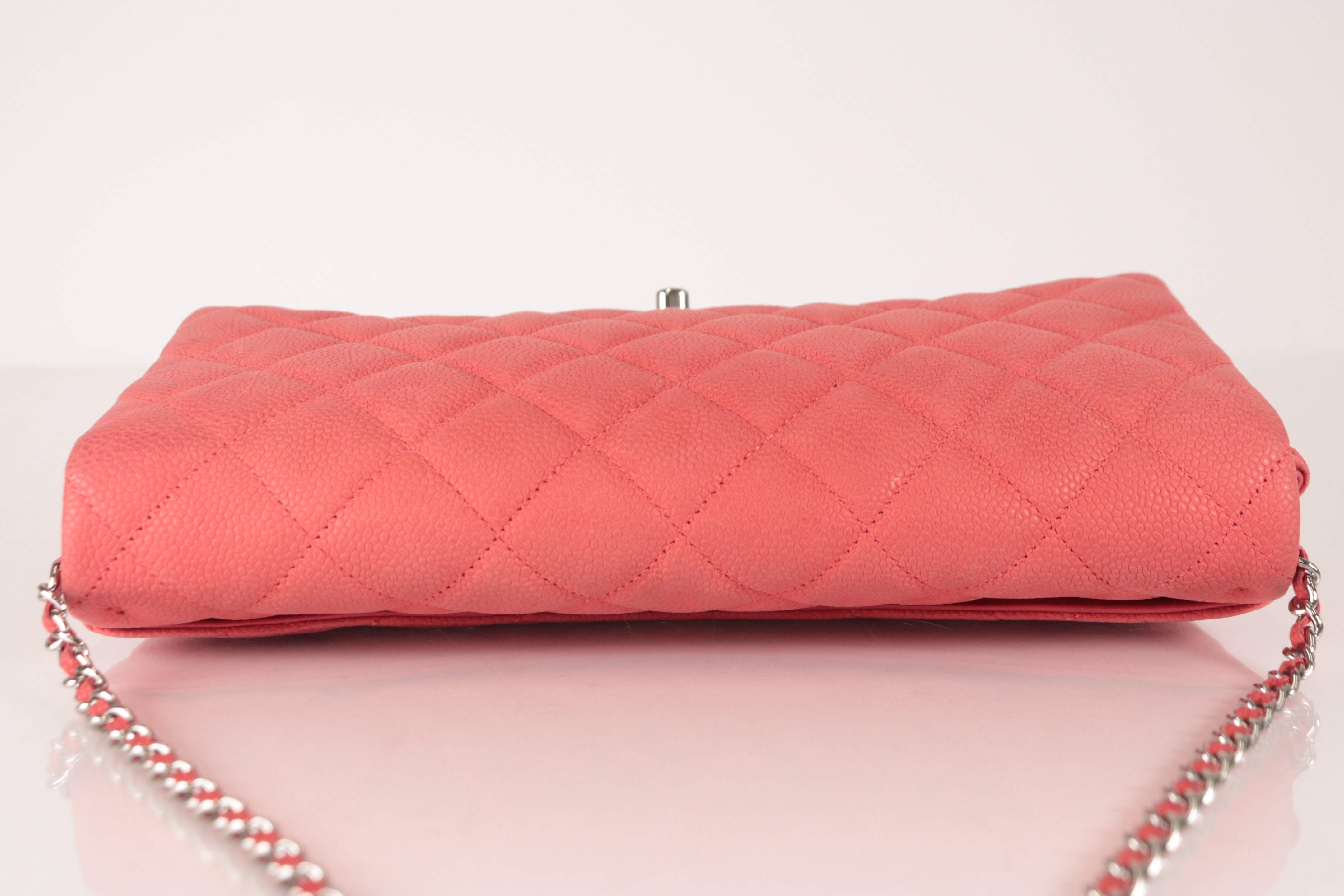 Caviar Chain Shoulder Bag, Pink, Silver Hardware, Serial Number 17 — view 6