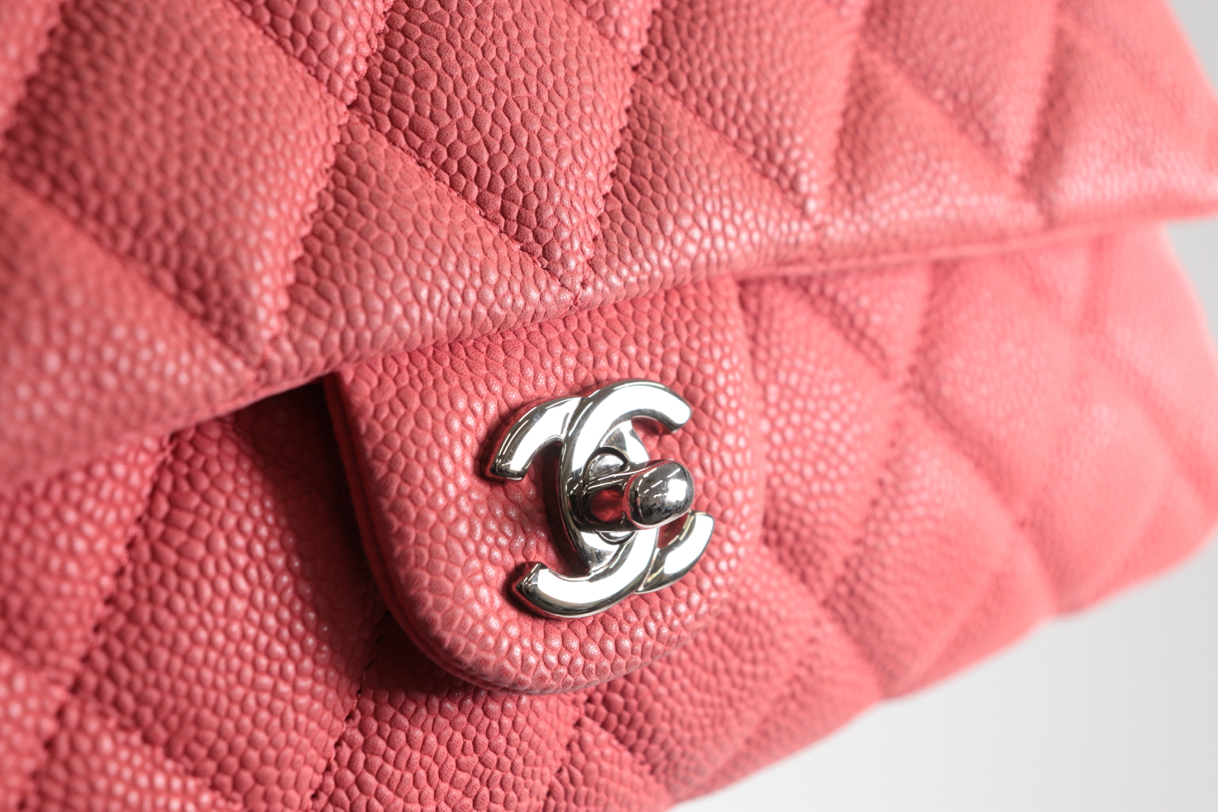 Caviar Chain Shoulder Bag, Pink, Silver Hardware, Serial Number 17 — view 8