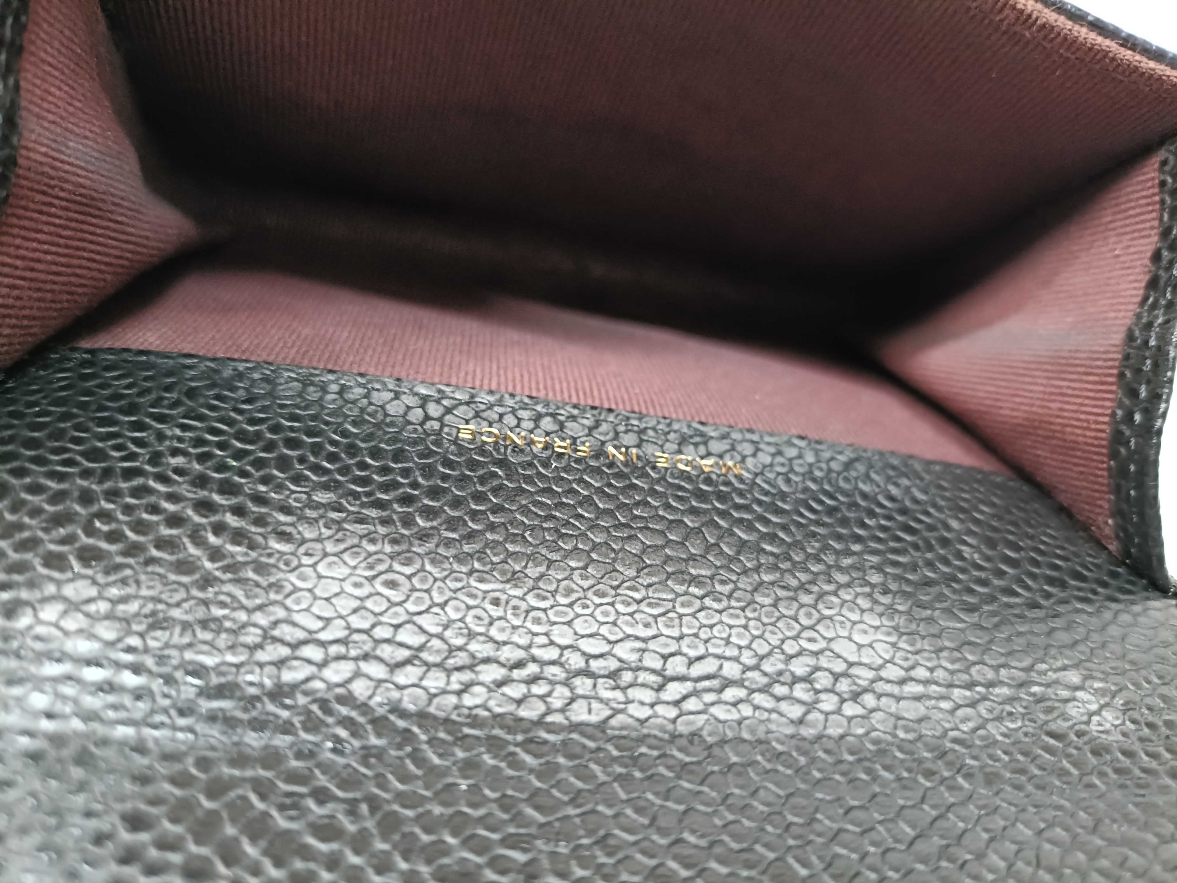 Matelassé Classic Flap Card Case, Caviar Leather, Black Coin Purse — view 11