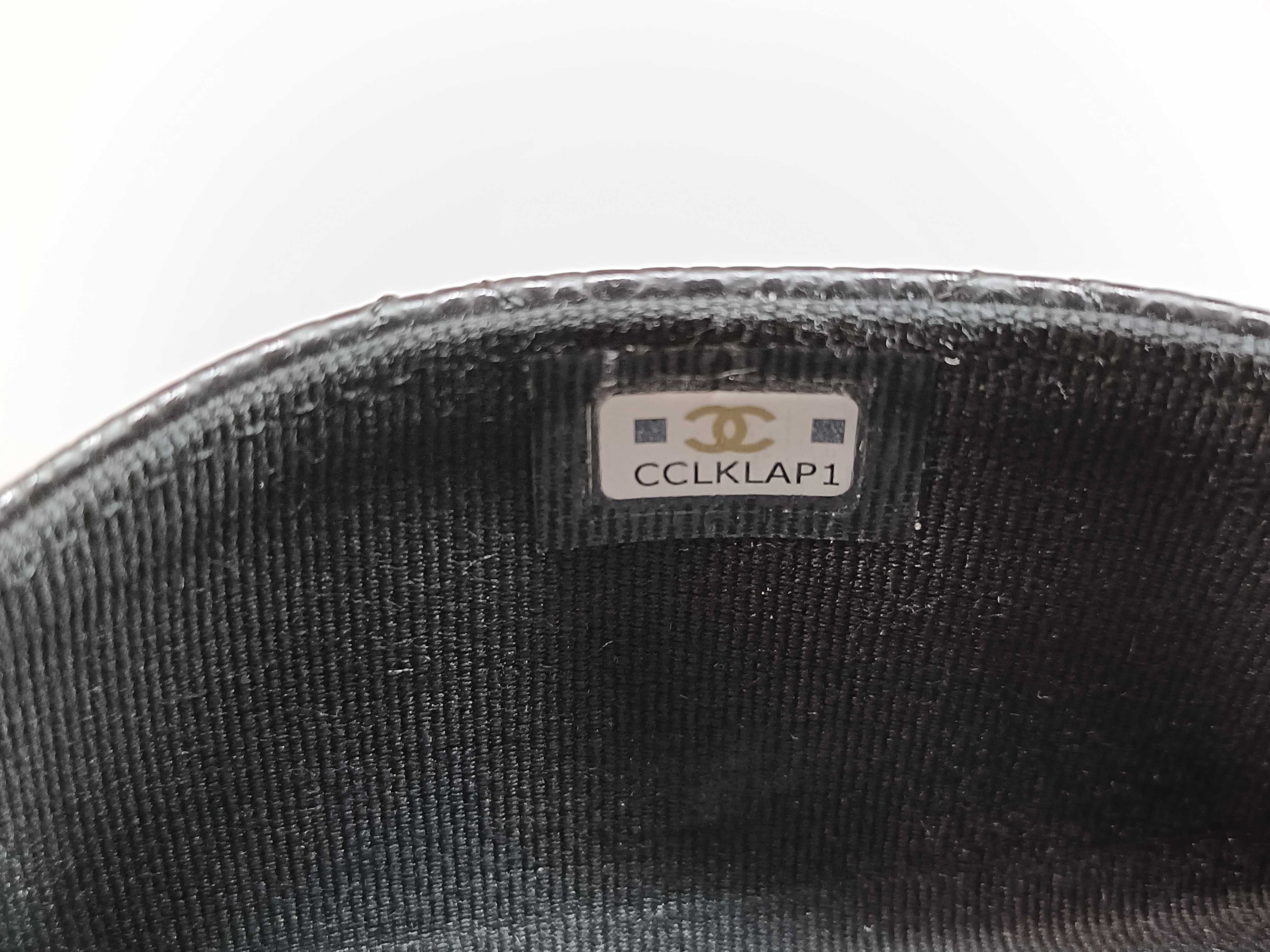 Matelassé Classic Flap Card Case, Caviar Leather, Black Coin Purse — view 14