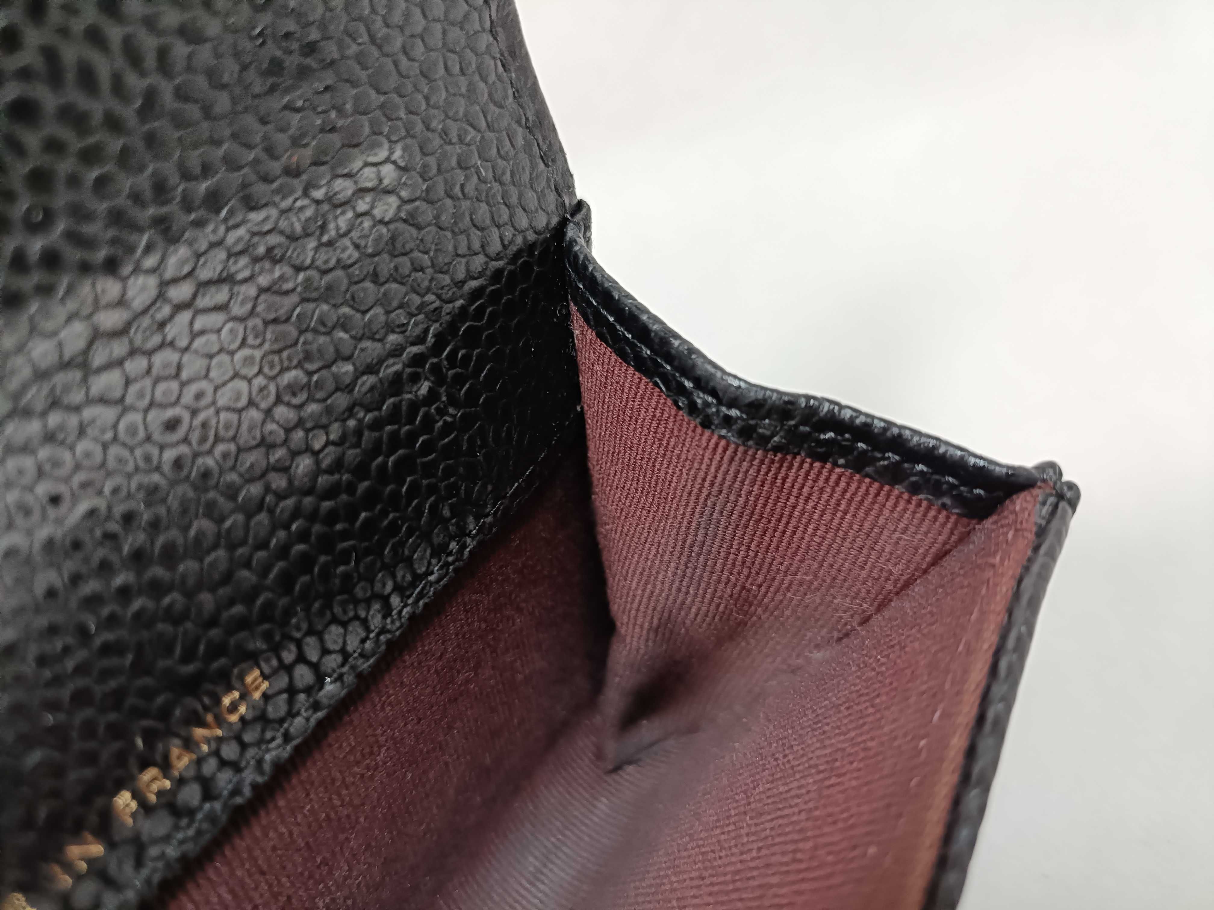 Matelassé Classic Flap Card Case, Caviar Leather, Black Coin Purse — view 9