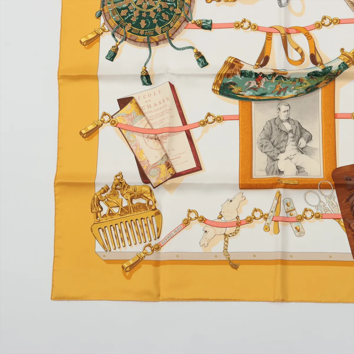 Carre 90 Memoire d'Hermes Memories of Scarf Silk Yellow — view 5