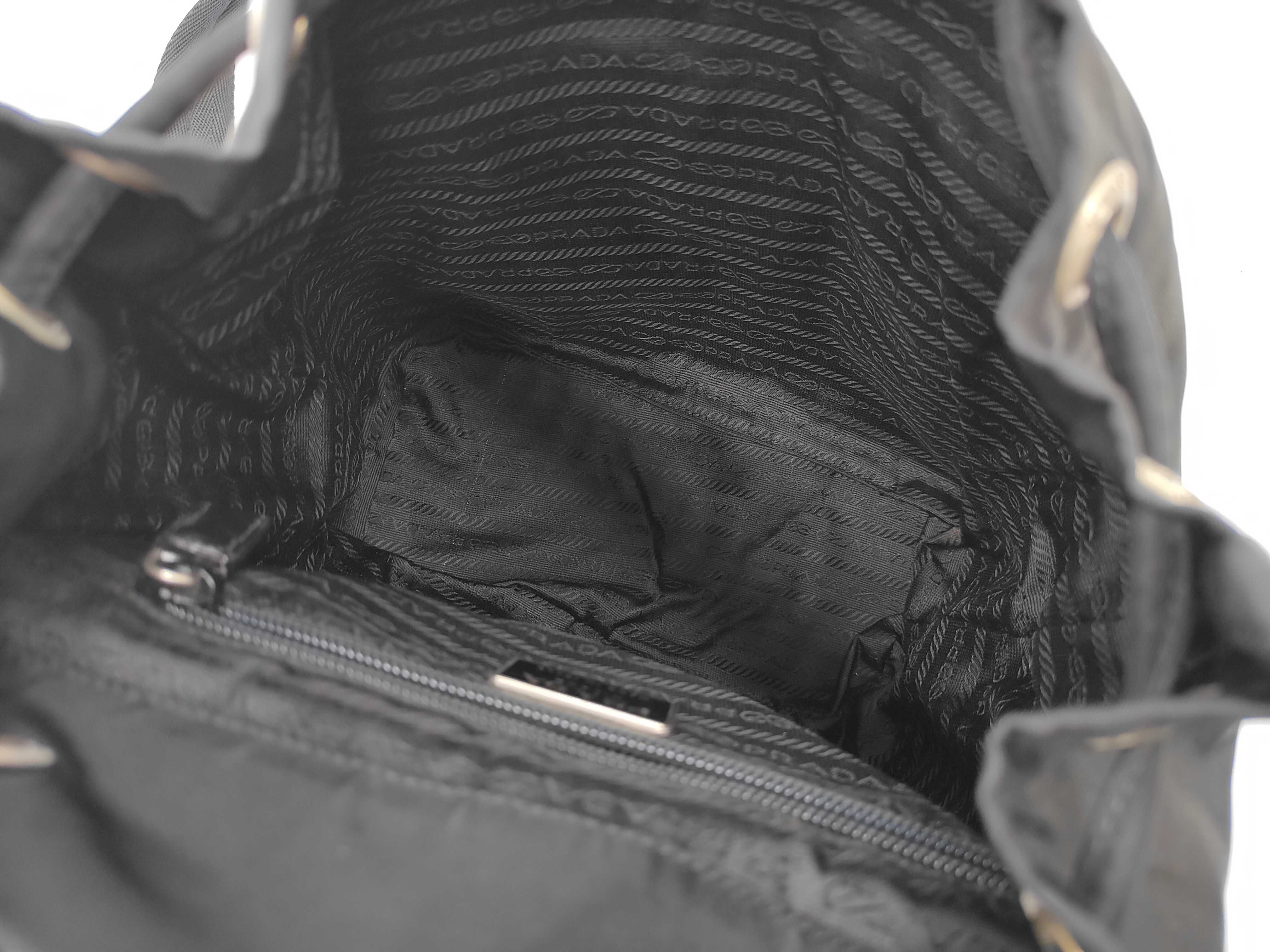 Nylon Triangle Logo Black Backpack — view 14
