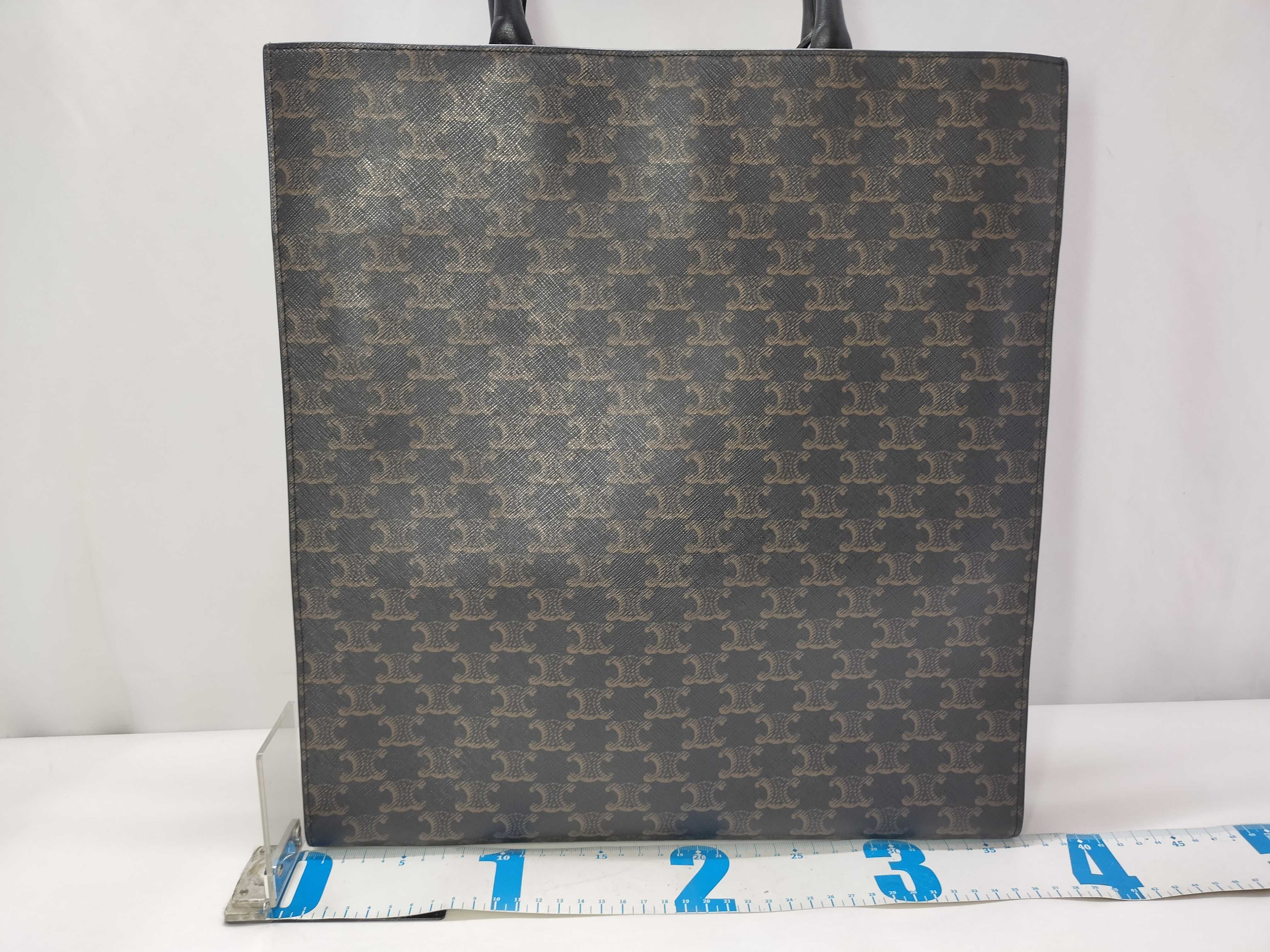 Triomphe Vertical Cabas PVC x Leather Tote Bag, Brown Tote Bag — view 2