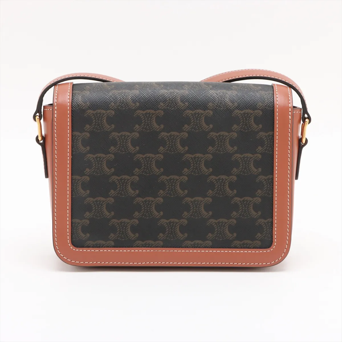 Triomphe Teen PVC x Leather Shoulder Bag Brown — view 2