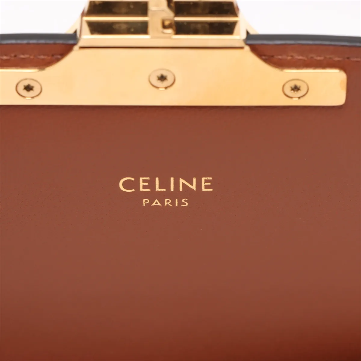 Triomphe Teen PVC x Leather Shoulder Bag Brown — view 11